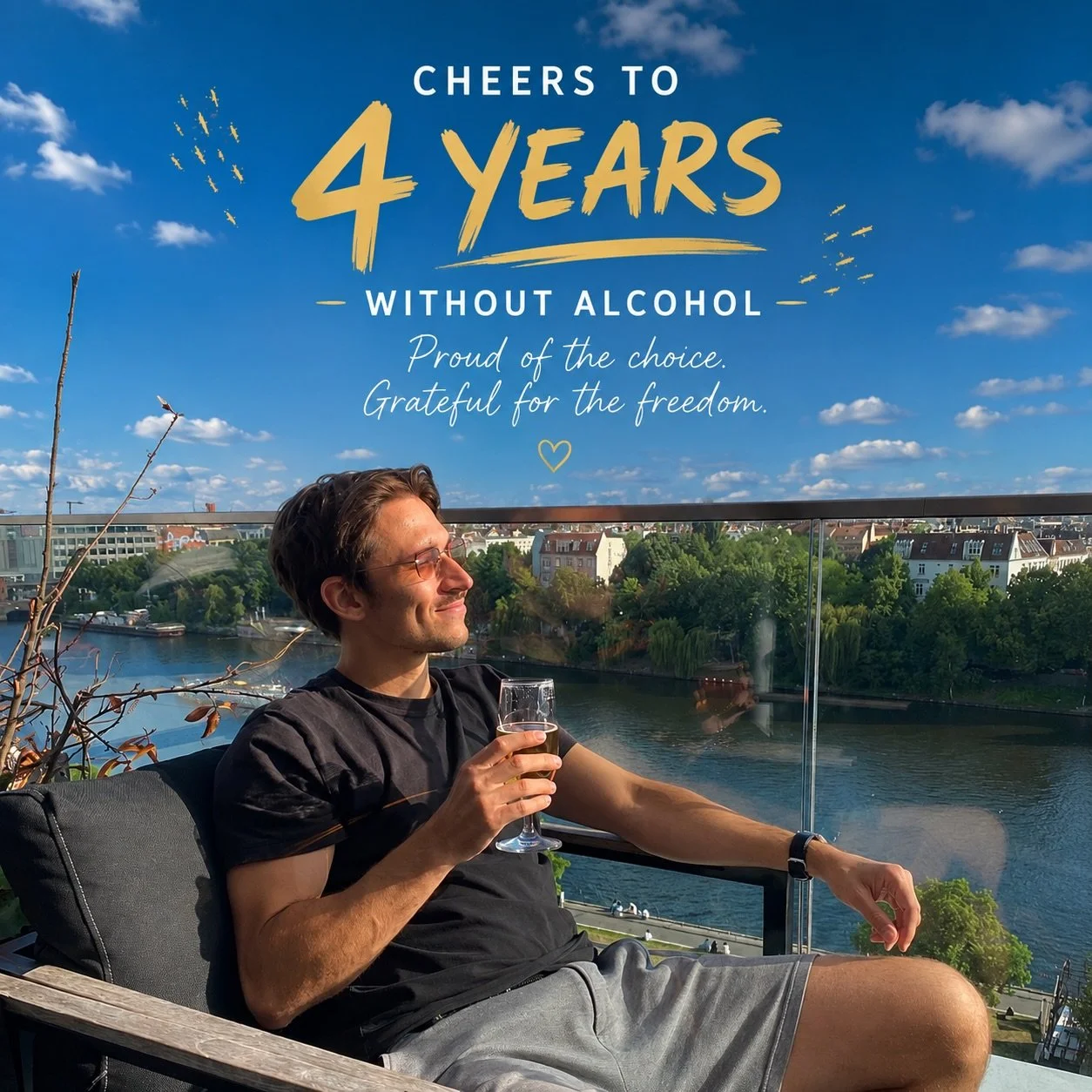 4 years alcohol free.

I used to think I&rsquo;d drink for the rest of my life.

Turns out the desire completely disappeared.

Life feels a lot freer now.

#AlcoholFree #SoberLife #Sobriety #PersonalGrowth #Freedom