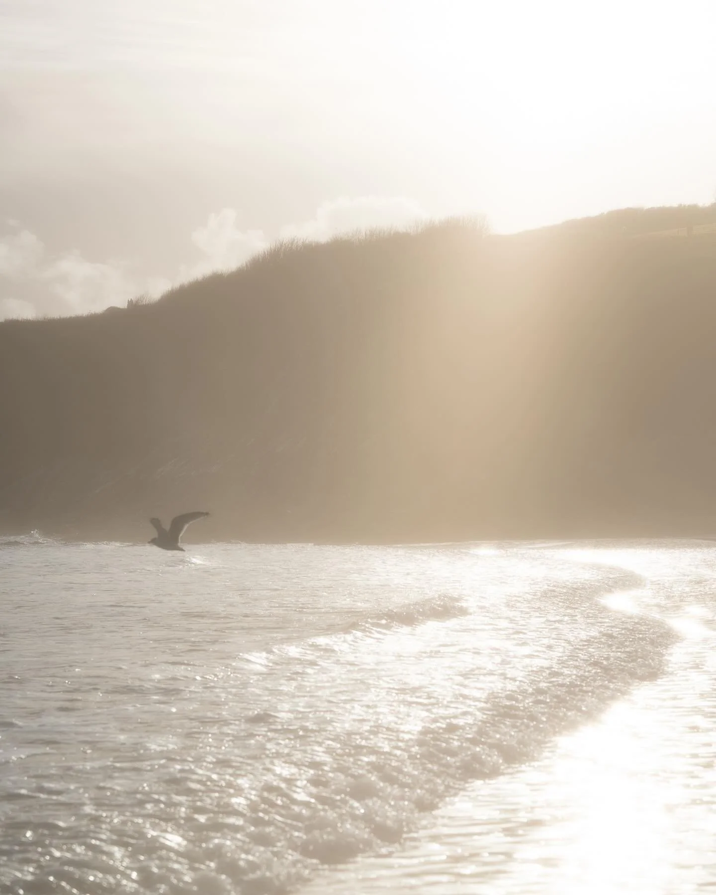 Autumn beach dreams in November. 

In and out of the sea. Bodyboarding. Swimming. Rockpooling. Dam building. Football. And lots of playing and chatting with friends. 

Dream like effect created by shooting through sheer tights. Love how it looks almo