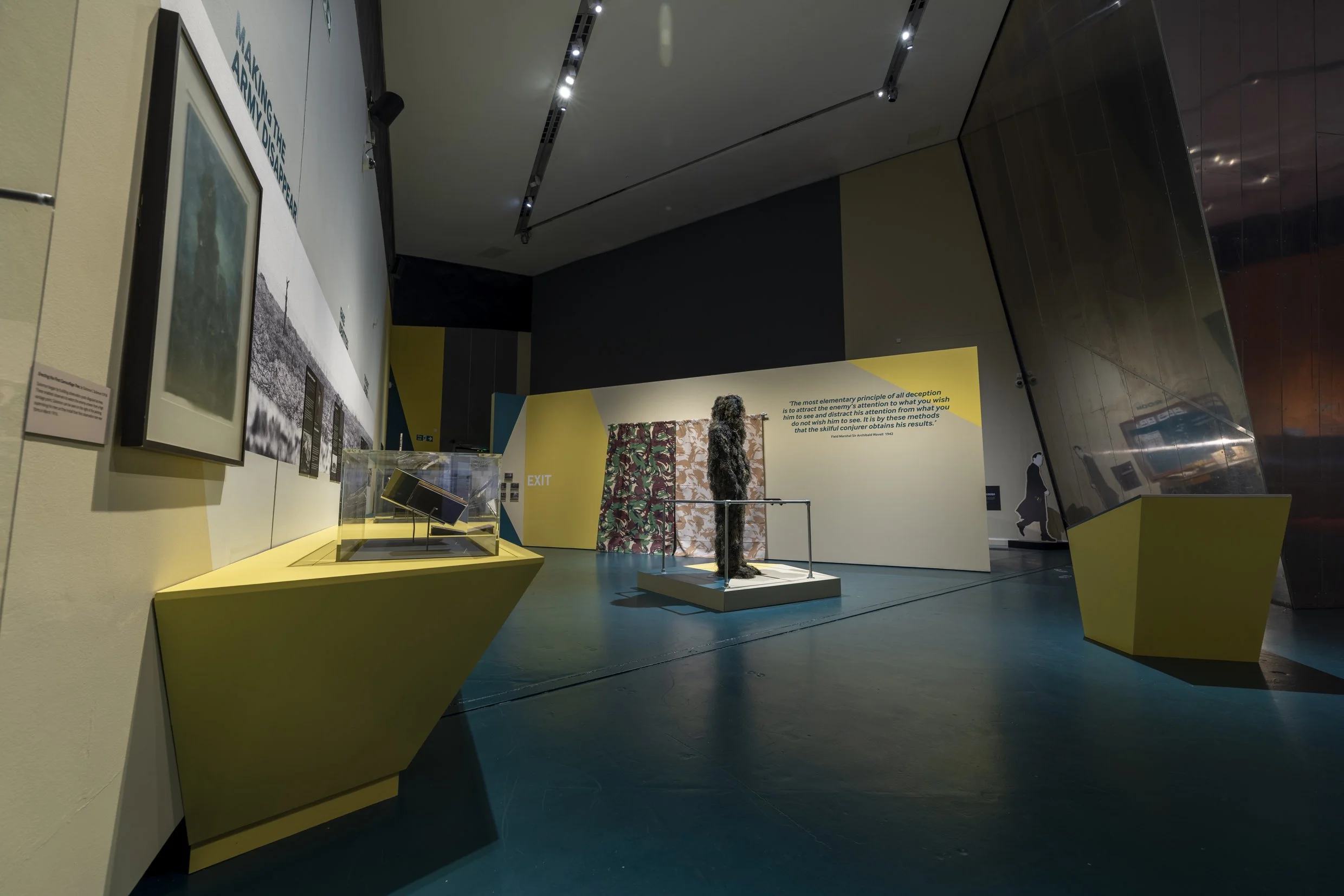Installation view of Spies, Lies and Deception at IWM North, Manchester, 2025. Photos: Ⓒ Imperial War Museums.
