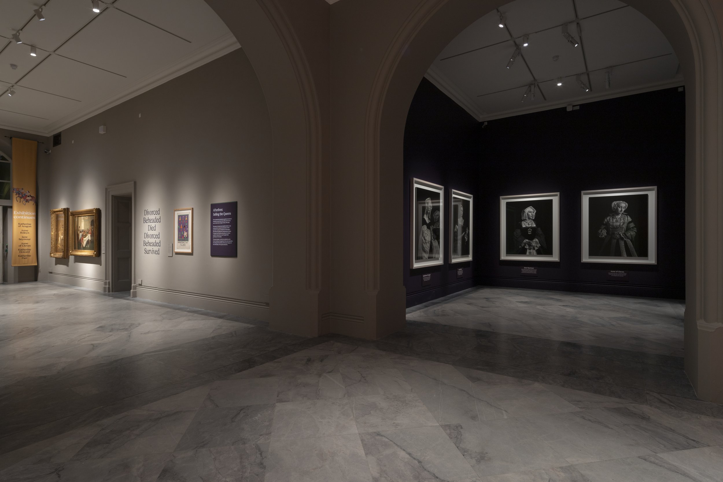 Installation view of Six Lives: The Stories of Henry VIII's Queens at the National Portrait Gallery, 2024. All images: © National Portrait Gallery, London
