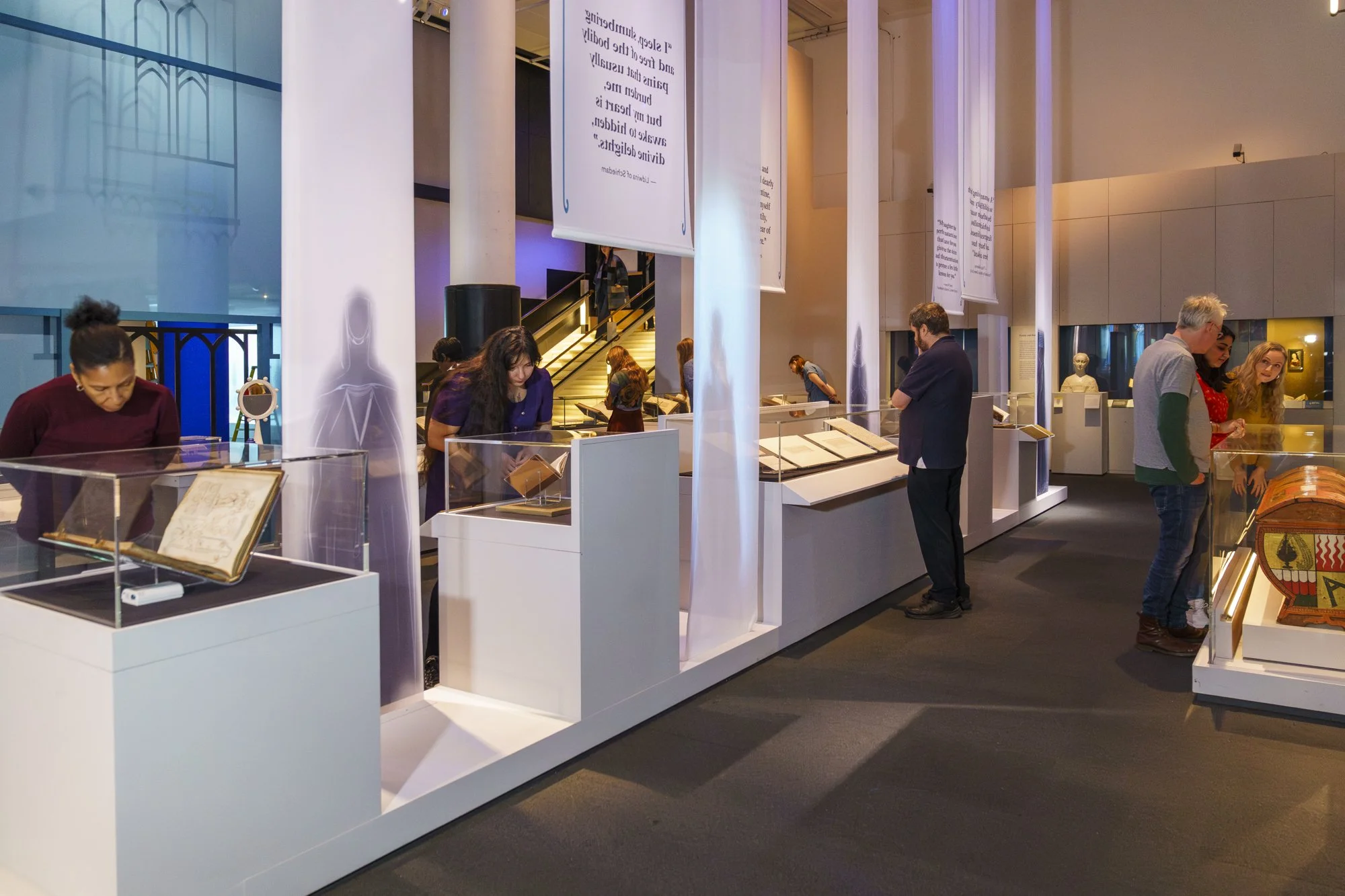 Installation view of Medieval Women: In Their Own Words at the British Library, 2024. Images courtesy the British Library.