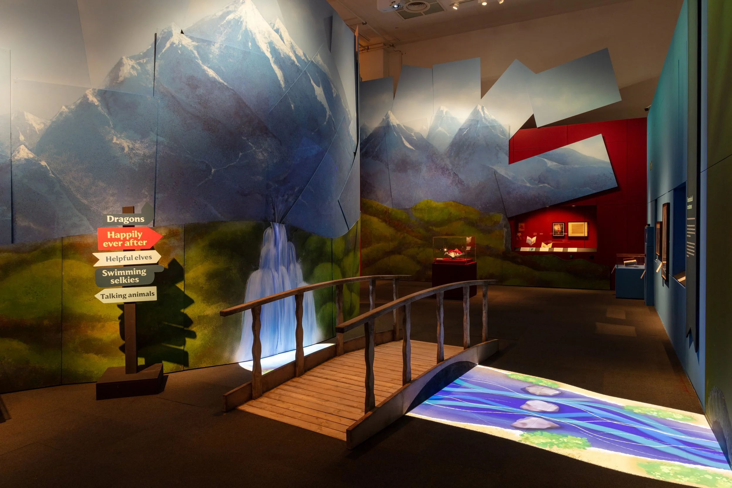 Installation view of Fairytales at the British Library, 2026. Images © the British Library.