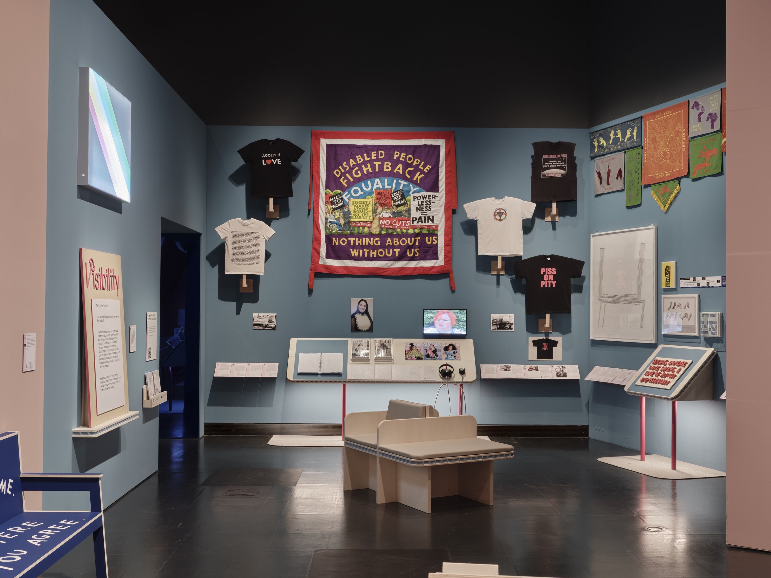Installation view of Design and Disability at the Victoria and Albert Museum, 2025. Photos: Ⓒ Thomas Adank and the Victoria and Albert Museum, London.