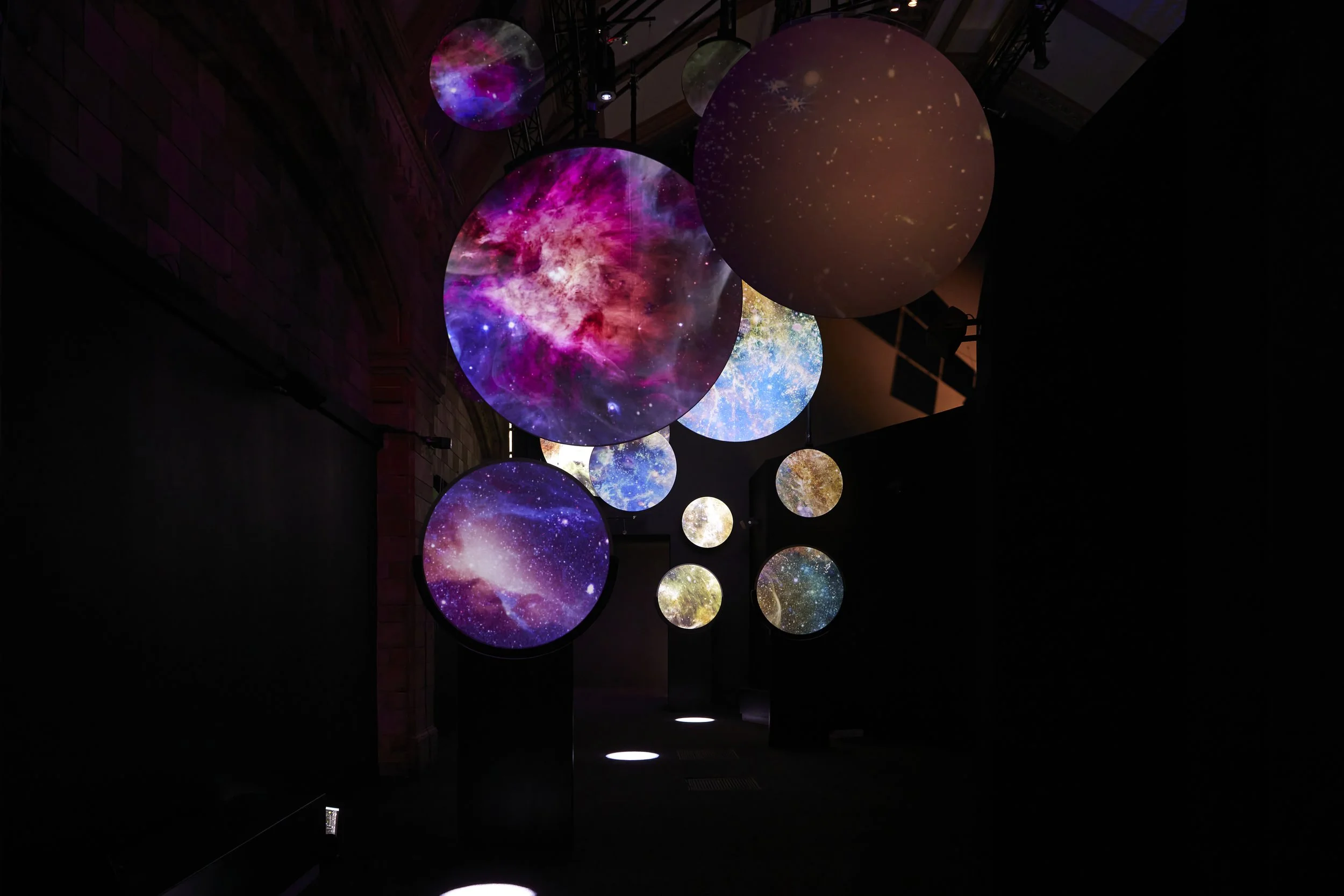 Installation view of Space: Could Life Exist Beyond Earth? at the Natural History Museum, London, 2025. Image courtesy of the Trustees of the Natural History Museum, London.