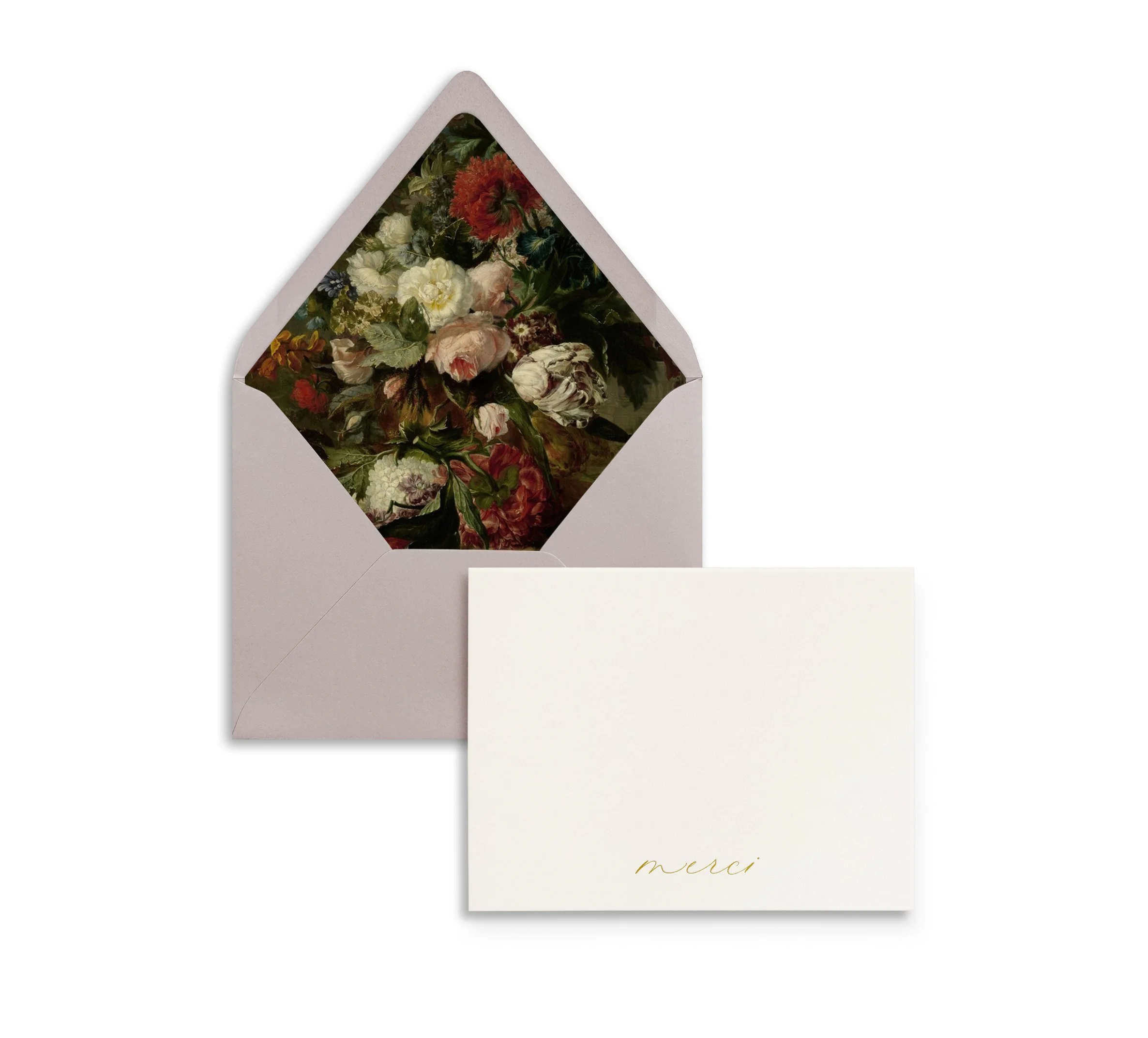 FOIL PRINT STATIONERY SET - MERCI