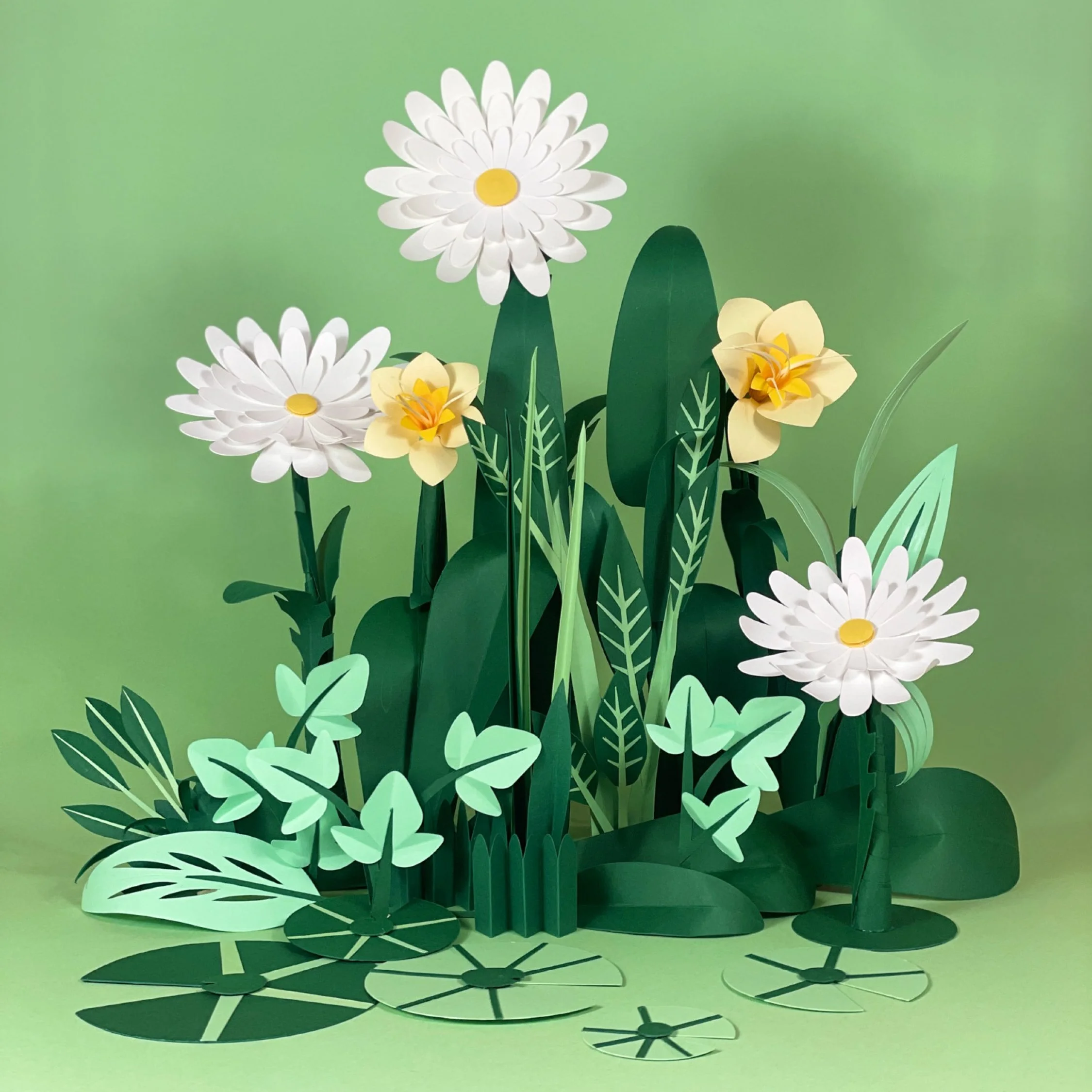 Objets en papier découpé pour Prise de vues