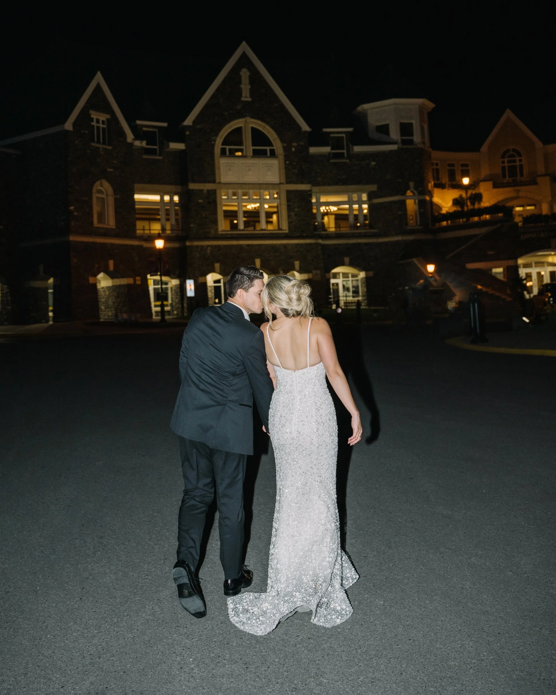 night candid moments of bride and groom