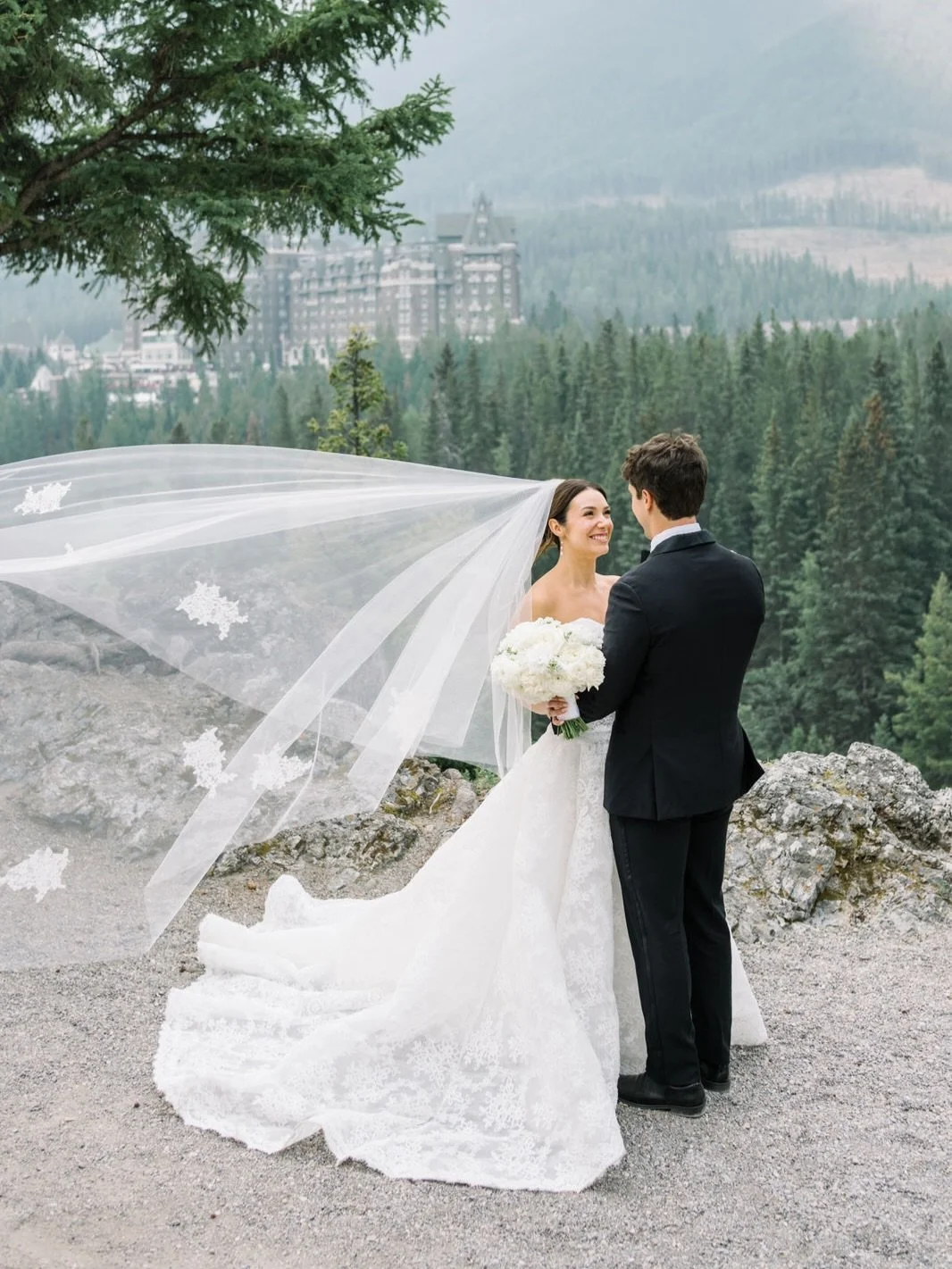 D&amp;H 🩵
It was a windy, smoky day in the mountains, but what a spectacular day celebrating this amazing couple!

Photographer: @corrinawalkerphotography
Videographer: @twistedfilmworks 
Venue: @fairmontbanff
Planning &amp; Design: @jodymcbeath @ly