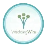 WeddingWire logo with green accents and blue border