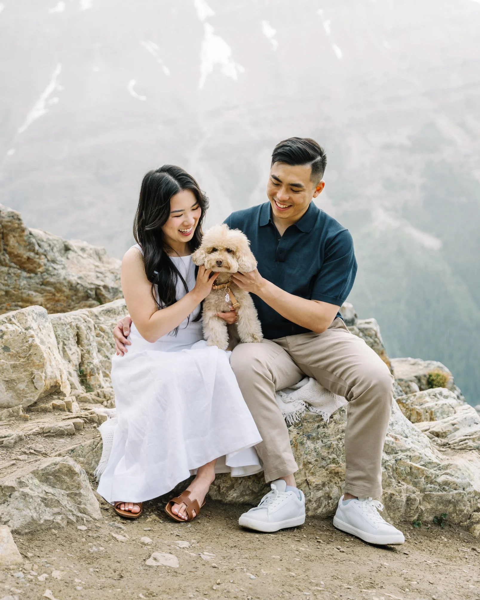 Summer family session at Lake Minnewanka in Banff National Park