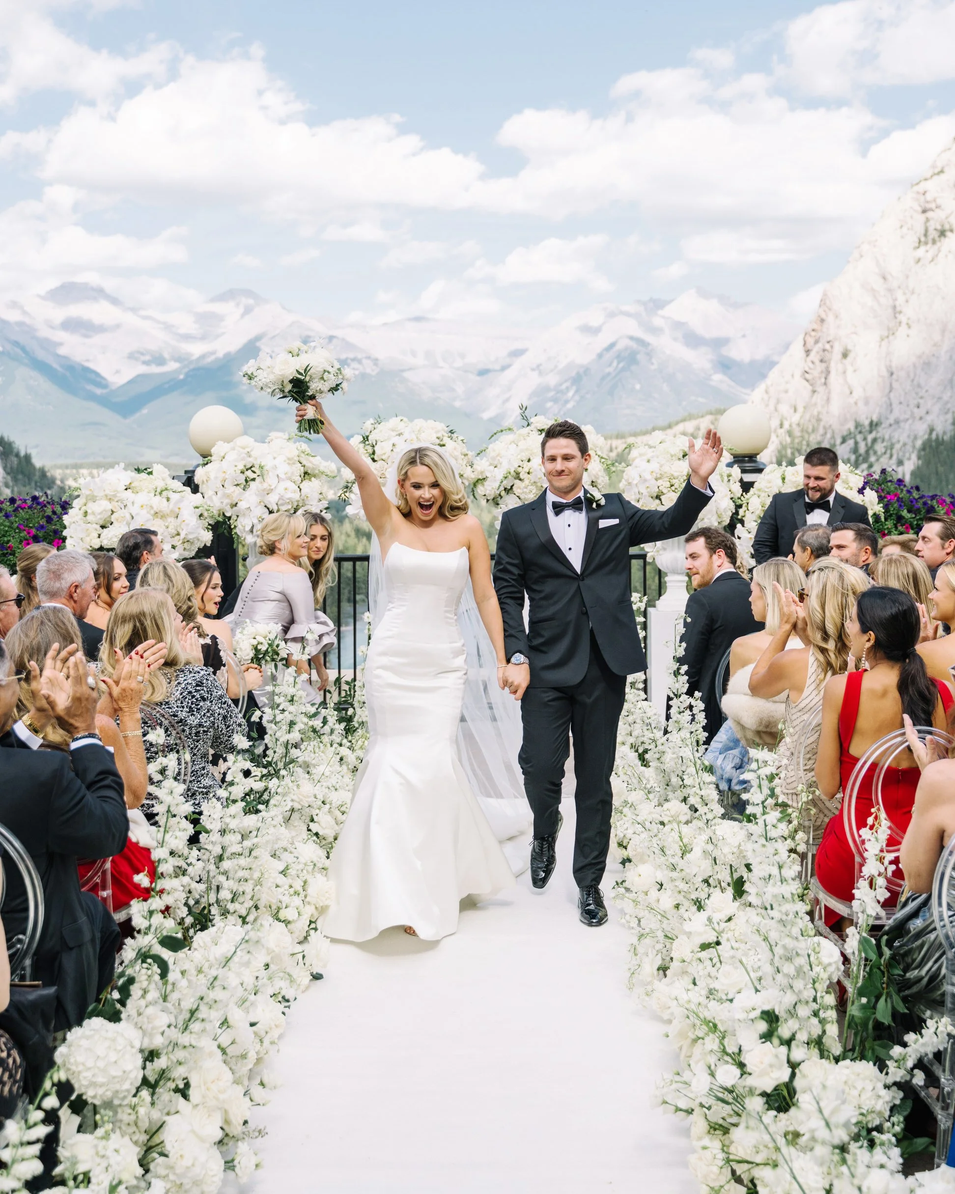 Wedding on the terres at the Fairmont Banff Springs