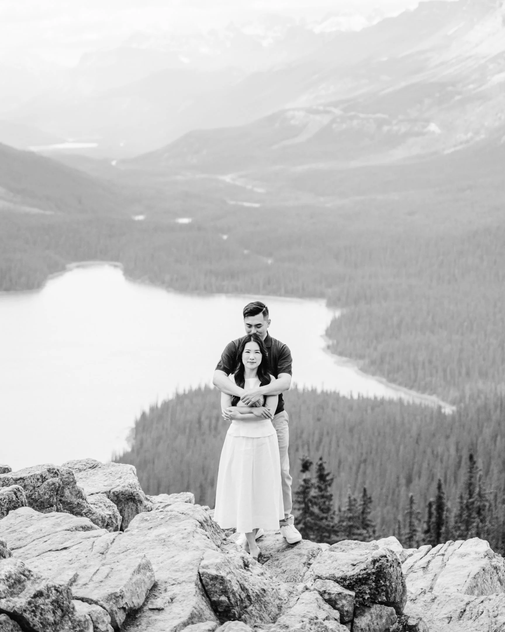 Summer engagement session at Peyto Lake
in Banff National Park