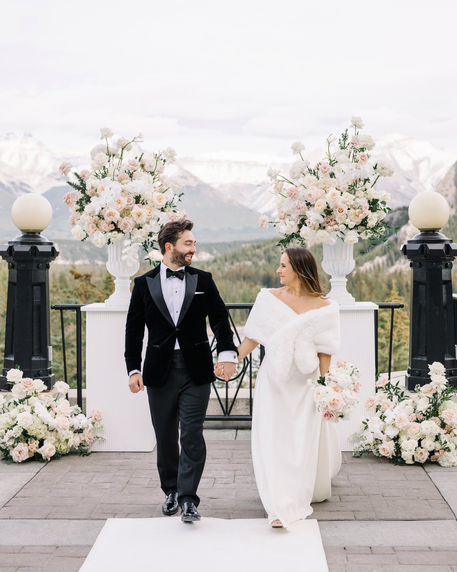 Wedding on the terres at the Fairmont Banff Springs