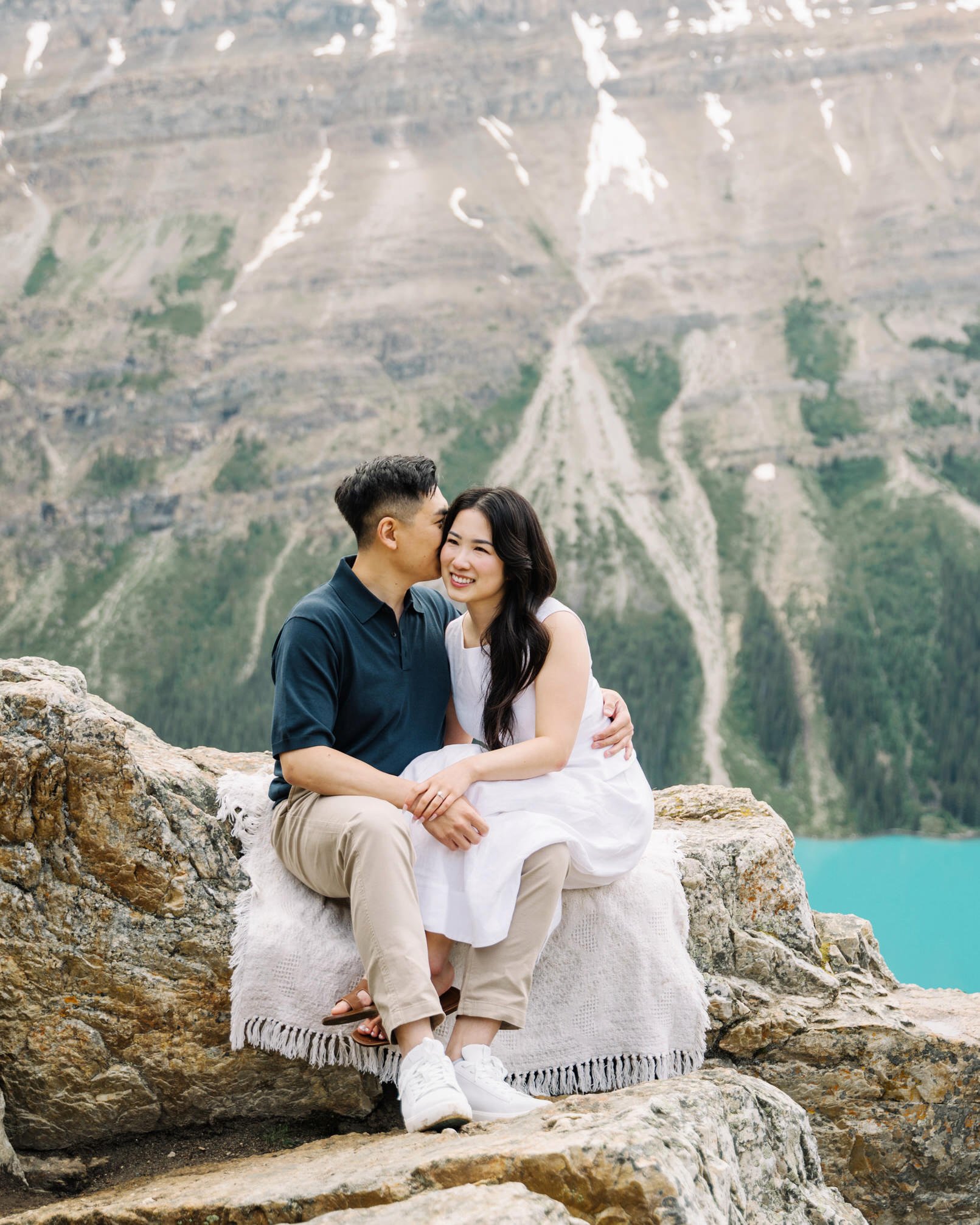 Summer engagement session at Peyto Lake
in Banff National Park
