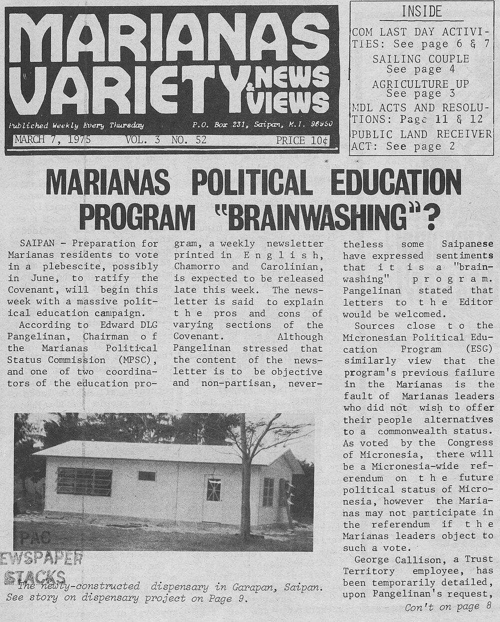 Marianas Variety_Vol. 3, No. 52_March 3, 1975_Pg.1