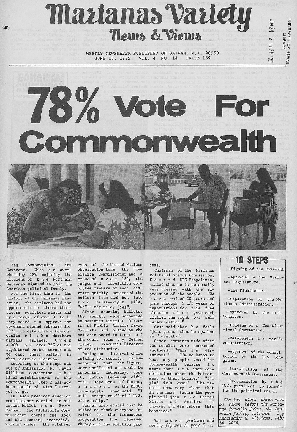 Marianas Variety_Vol. 4, No. 14_June 19, 1975_Pg.1