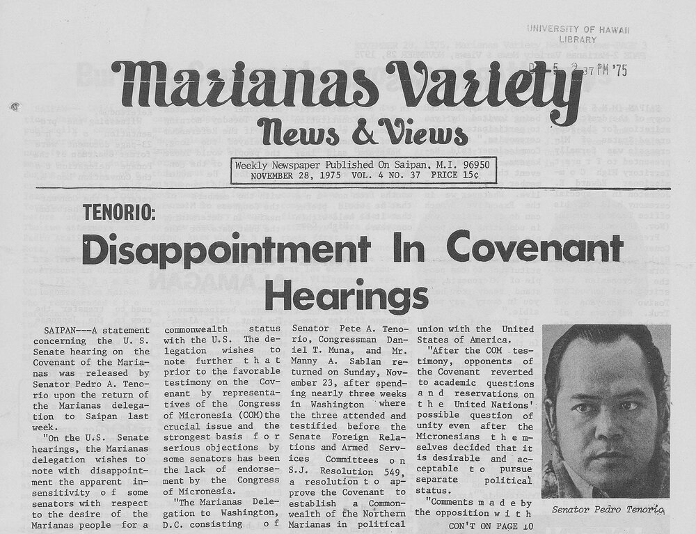 Marianas Variety_Vol. 4, No. 50_Nov. 28, 1975_Pg.1