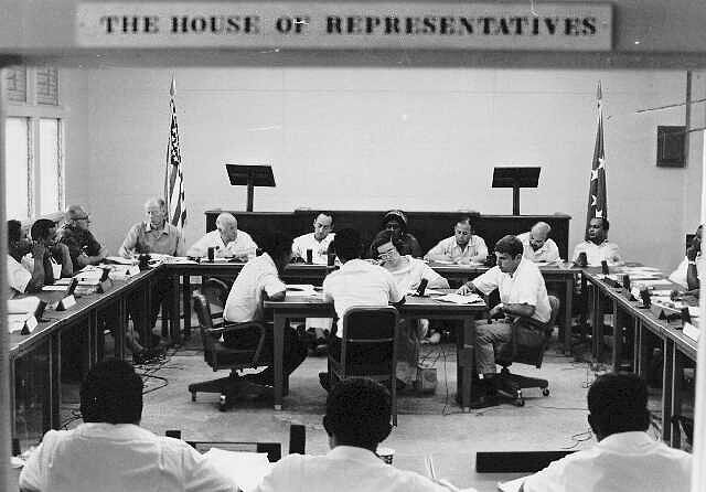 UN team meets with Congress of Micronesia. Courtesy of UH Manoa - Hamilton Pacific TT Archives Photos