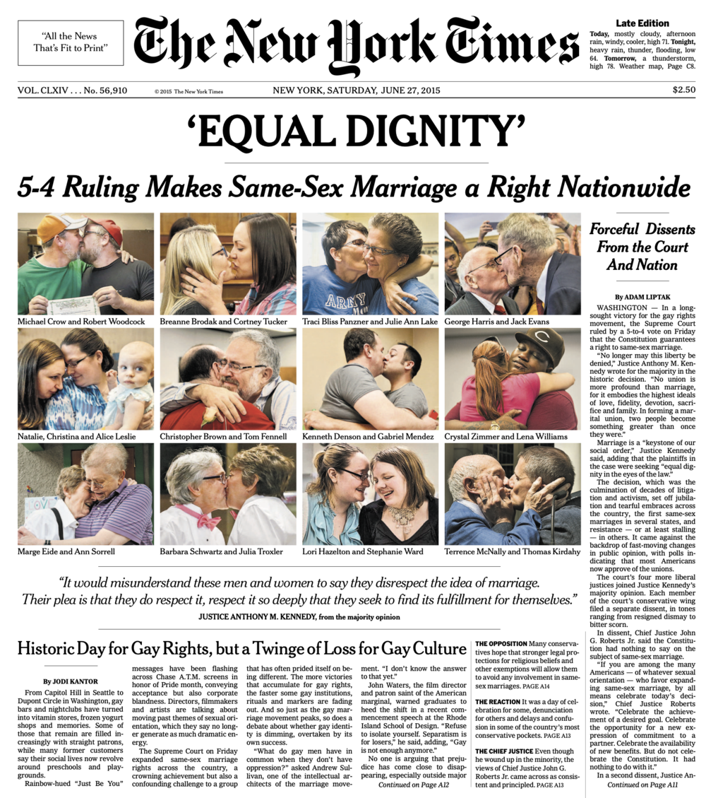 New York Times_June 27, 2015_Pg.1