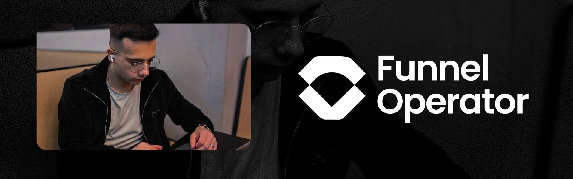 Logo Funnel Operator con professionista al lavoro su strategie di marketing e funnel pubblicitari