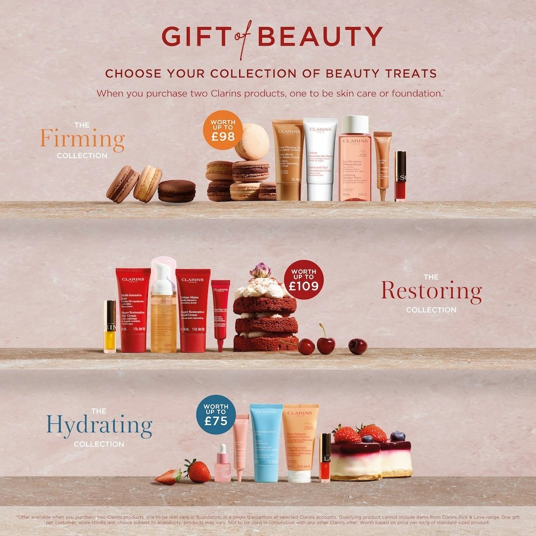 Your Free Gift with purchase of 2 Clarins Products ( 1 to be skincare or foundation ) 