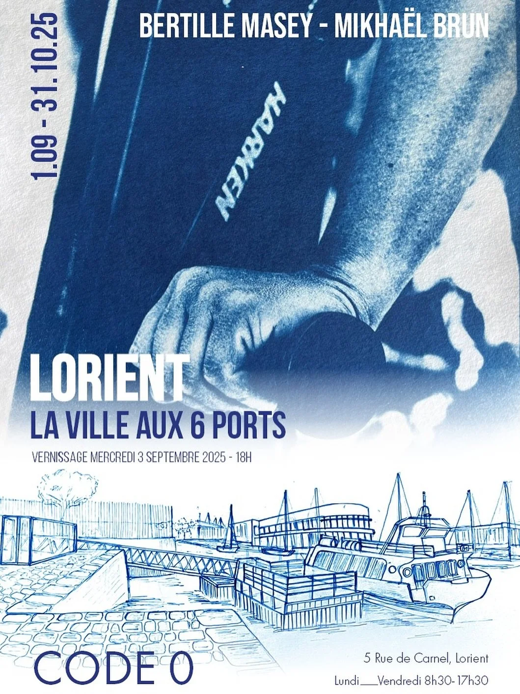 EXPOSITION « Lorient, la ville aux 6 ports »
Vernissage mercredi 3 septembre 18h à @cafecode0 
Lorient est une ville maritime connue pour ses 6 ports. Ils jouent un rôle central dans l’identité et l‘&