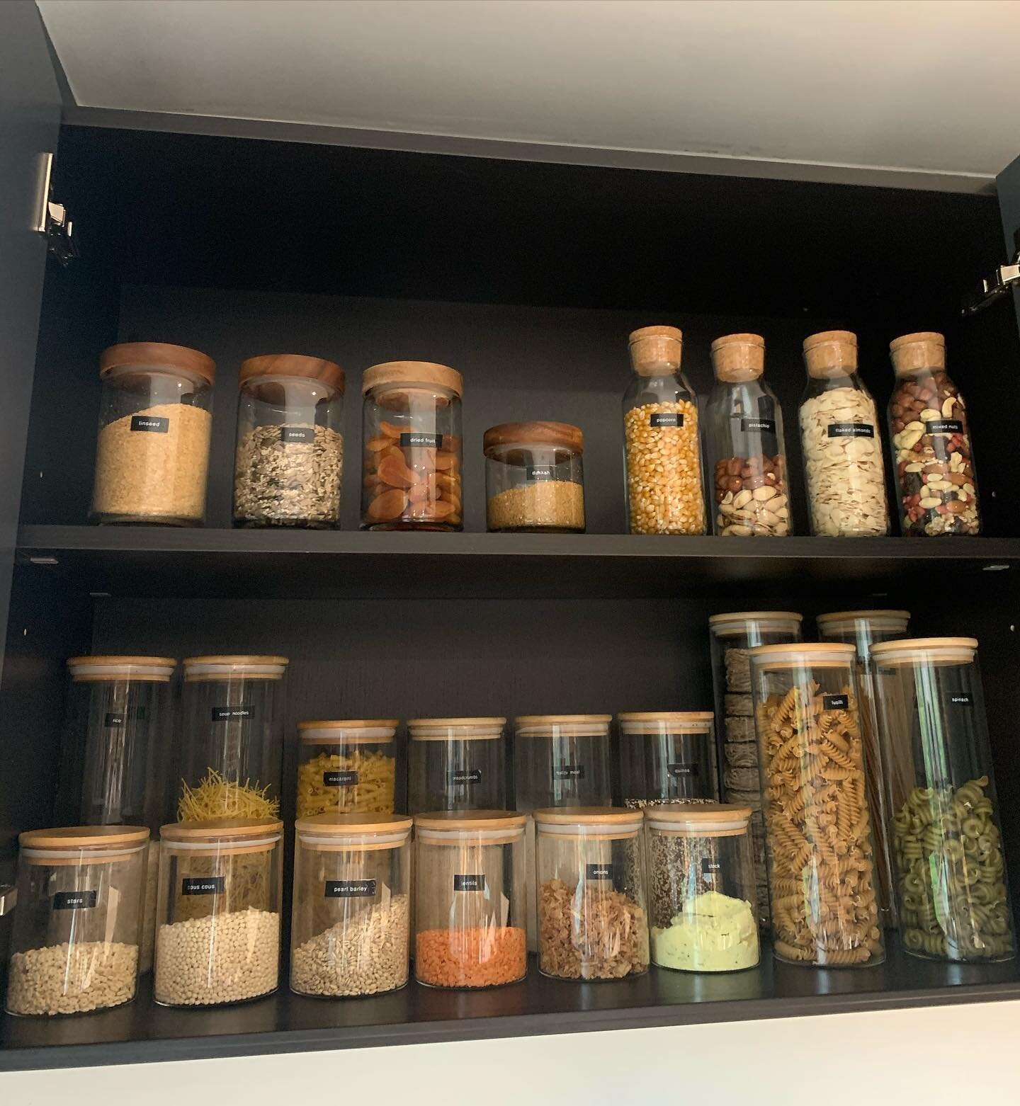 Anyone else getting a little bored of cooking now 🙈
I figured I needed to update my cupboard of dreams and add some jars for all the extra ingredients in the hope that it inspires me to actually cook one of the 100 recipes ive saved from @gingrkitch