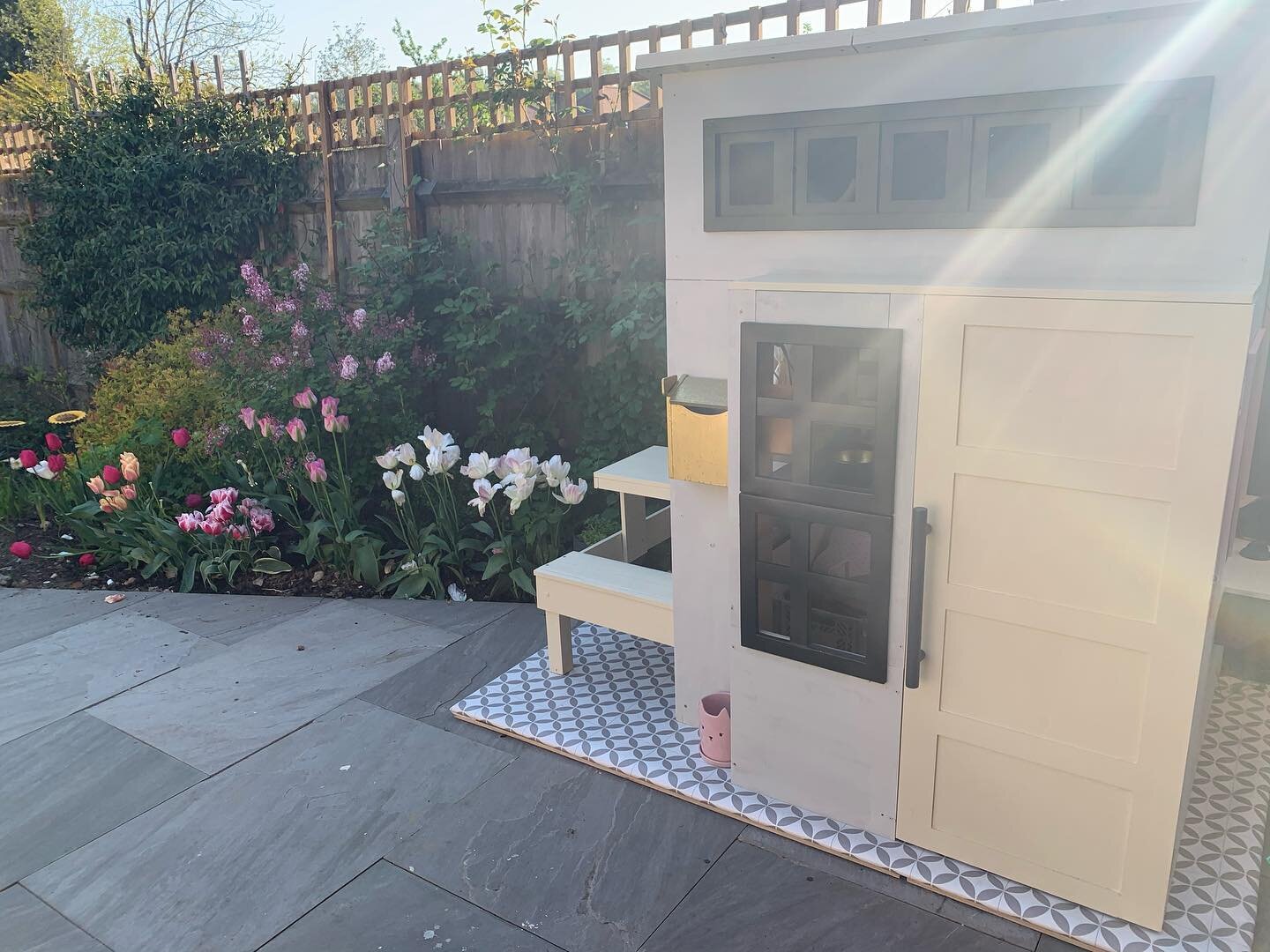 P L A Y H O U S E
So last spring for the girls birthdays we built and did up this playhouse. On the whole it has lasted pretty well but I think I will have to touch up a few areas! I am so happy we covered it through the winter though and removed all