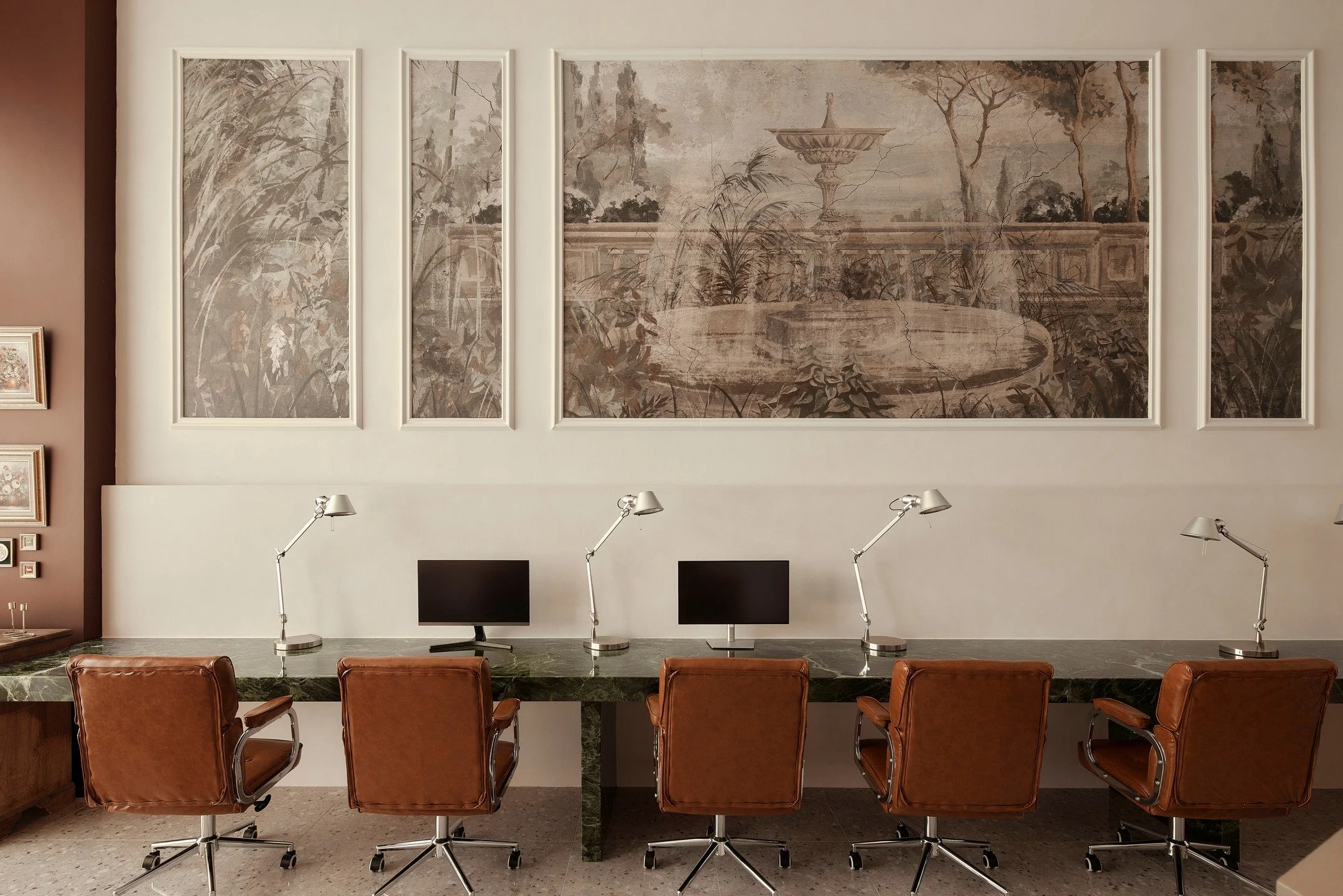 [Swipe left to see our old office &amp; new office pre-renovation][Part 1]

Designing our new office presented challenges. The unit was tall, deep but narrow. It enjoys natural light near windows only. 

[Layout]

We first resolved the layout, as we 