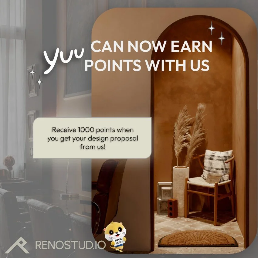 Yuu is one of the most popular rewards program in Singapore 👏

We are therefore happy to partner up and offer Yuu points to home owners. 

From tomorrow onwards, home owners who meet us to see their design proposals will receive 1000 Yuu points. It'