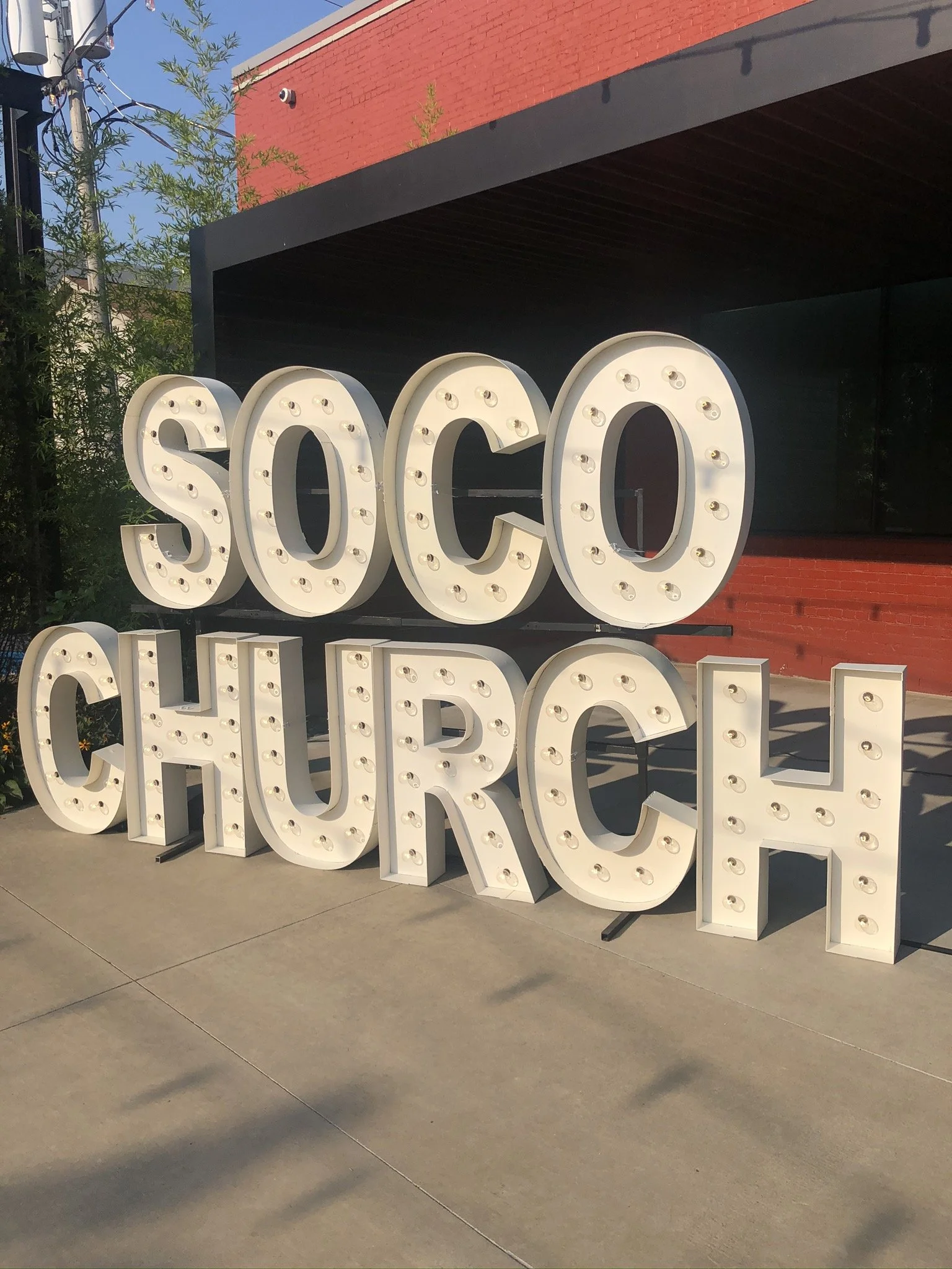 Light-up marquee letters for school event in Huntsville, AL