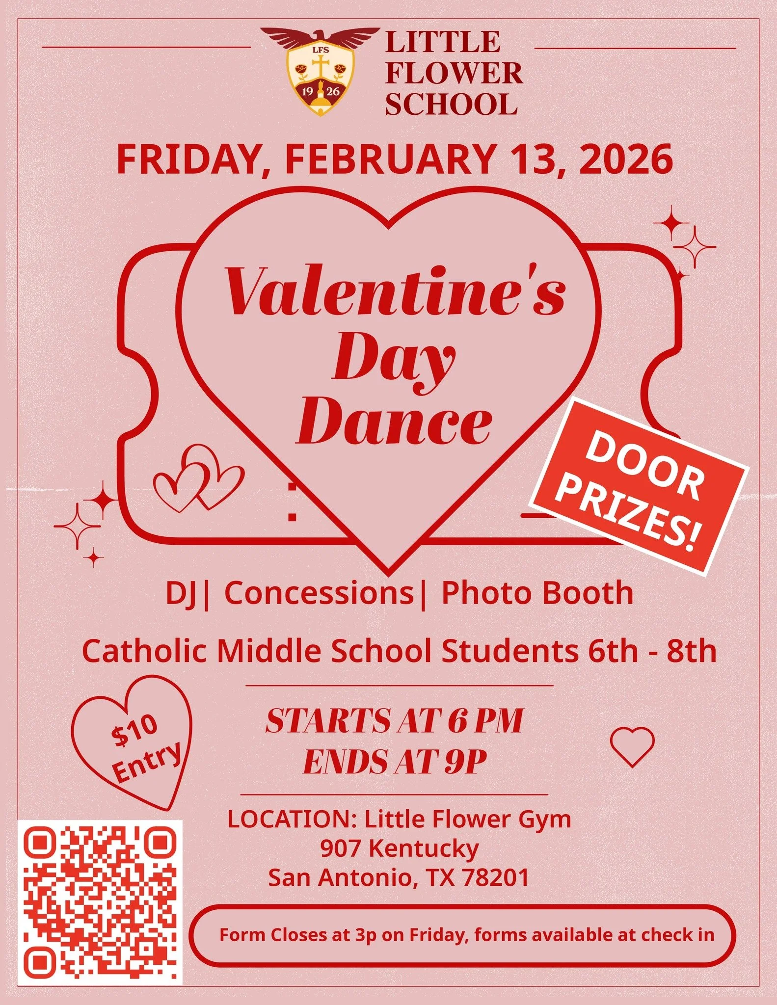 ✨24hrs Away ....LFS Valentine's Dance!
Online registration ends at 3pm Friday, but forms will be available at the door

*Door Prizes
* Photo Booth by: @vhrxphotobooth 
*DJ Services by: @Deejayy Olivarezz

Register online here or scan QR code:
https:/