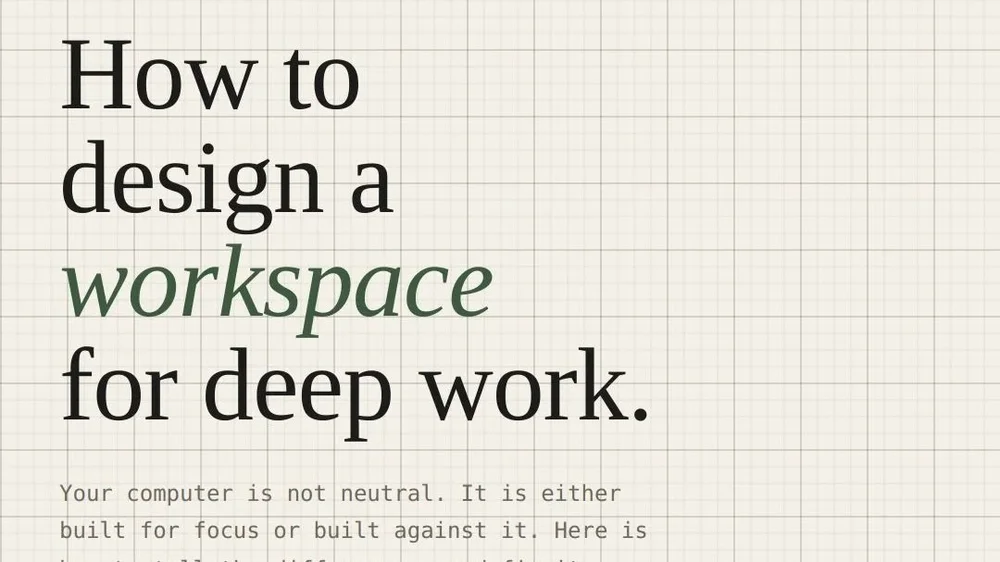 Workspace Deep Work How to Design a Workspace for Deep Work (And Why Your Computer Is ...