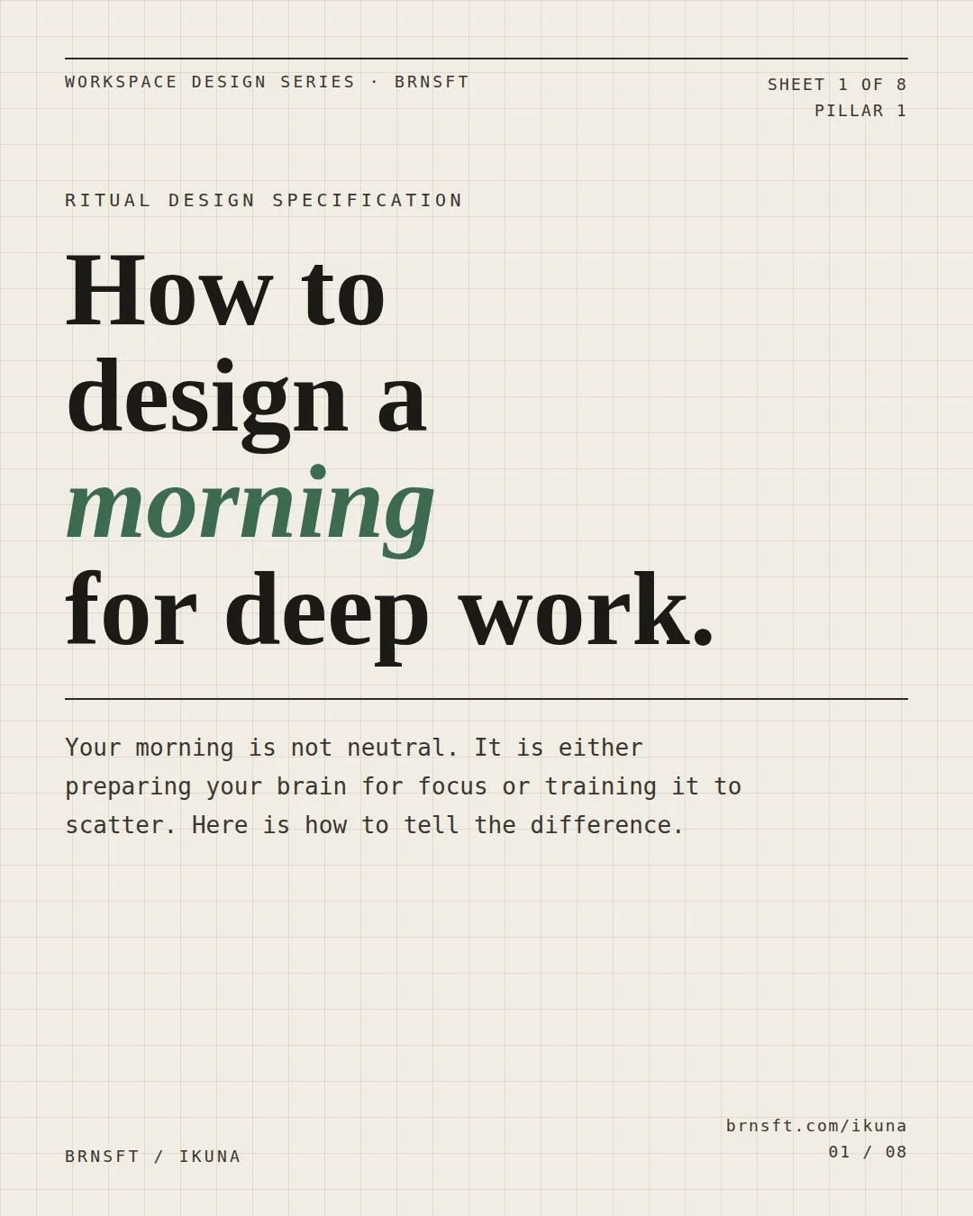 Most productivity advice skips the most important part of the day.

Your first 30 minutes aren't just a warm-up. They're programming your brain for what comes next. Open Slack first and you've handed the agenda to whoever messaged you last night. Ope