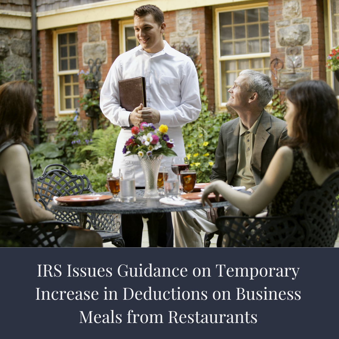 Guidance for Temporary Full Deduction of Business Meals