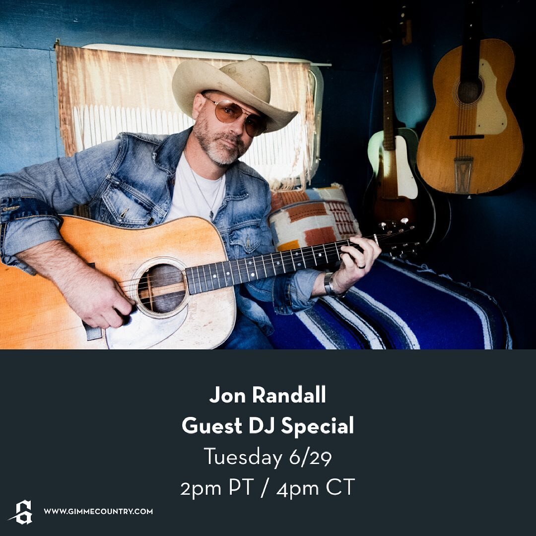 &quot;Tune in&quot; to @gimmecountry Tuesday 29 at 2PM PT / 4PM CT for my guest DJ special. I look forward to you sharing these songs that are important to me, and sharing some stories along the way.