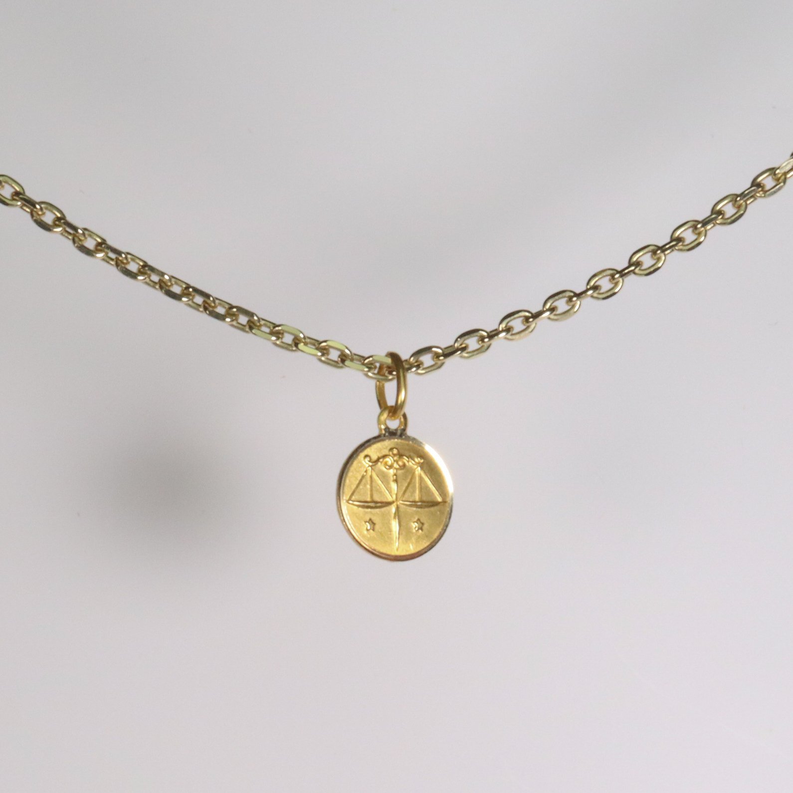 Estate 14k Libra Disc Charm