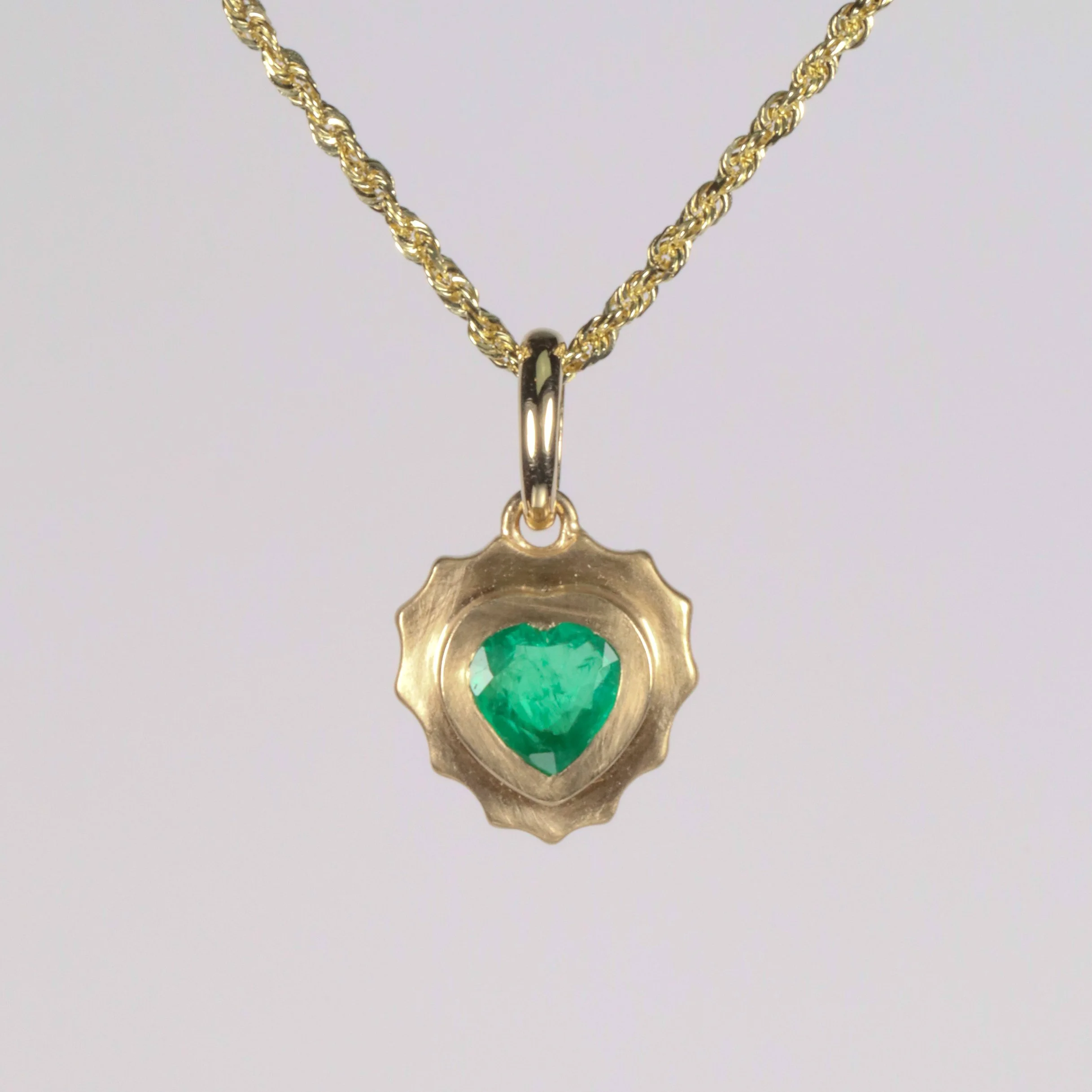 The Mini Tides Charm: 0.84ct Emerald Heart