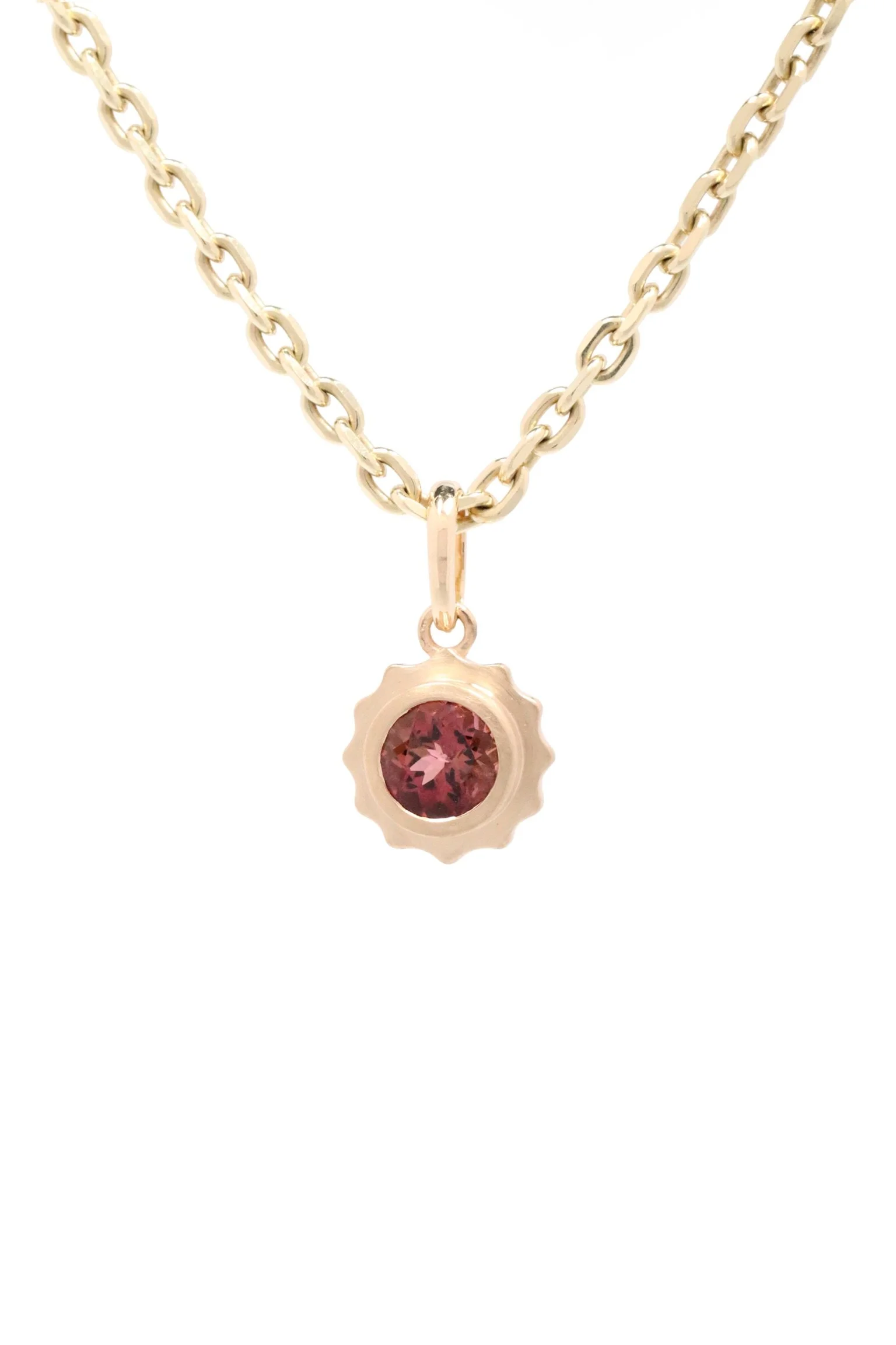 The Mini Tides Charm: 5mm Dark Pink Tourmaline