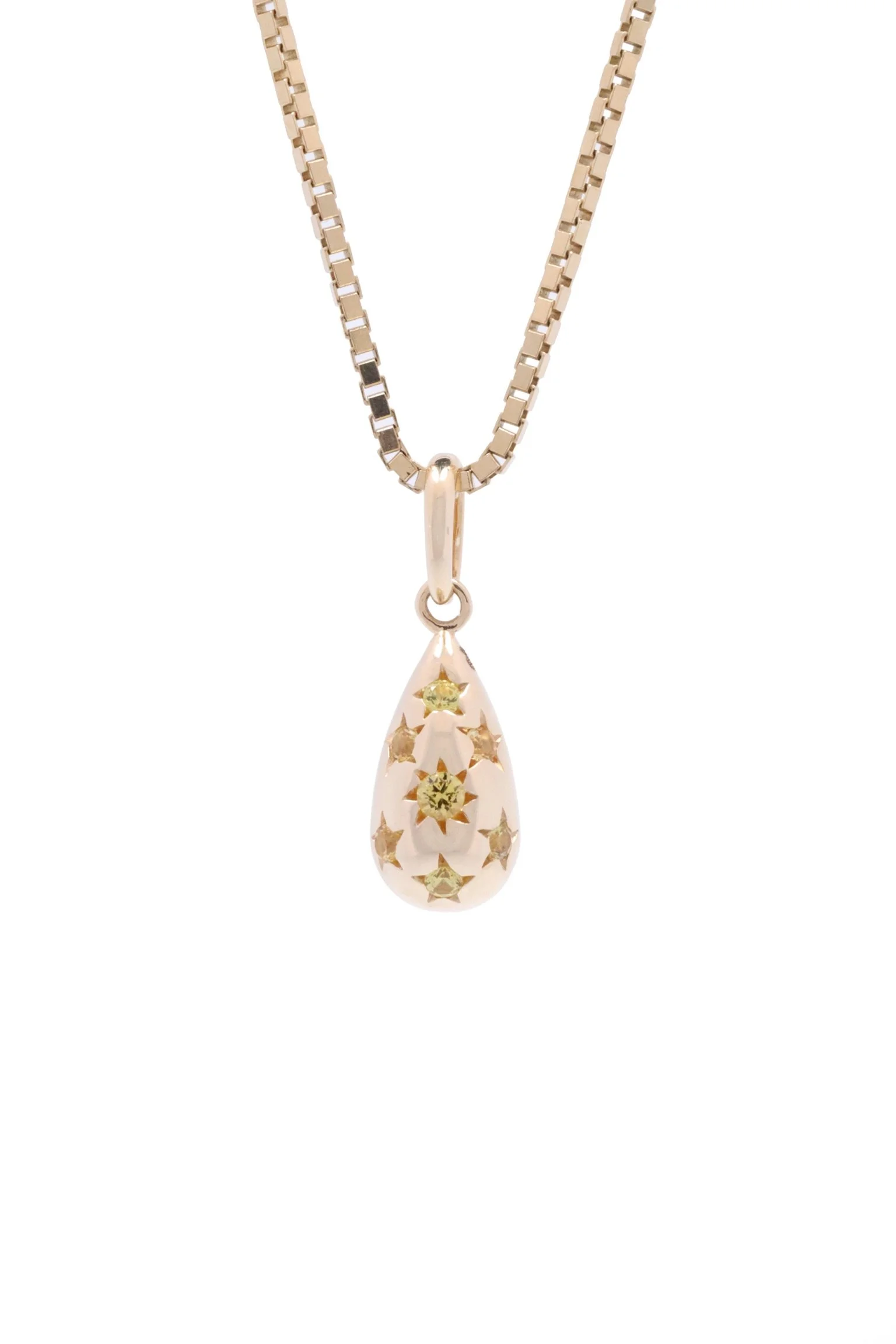 The Teardrop Charm: Yellow Sapphire