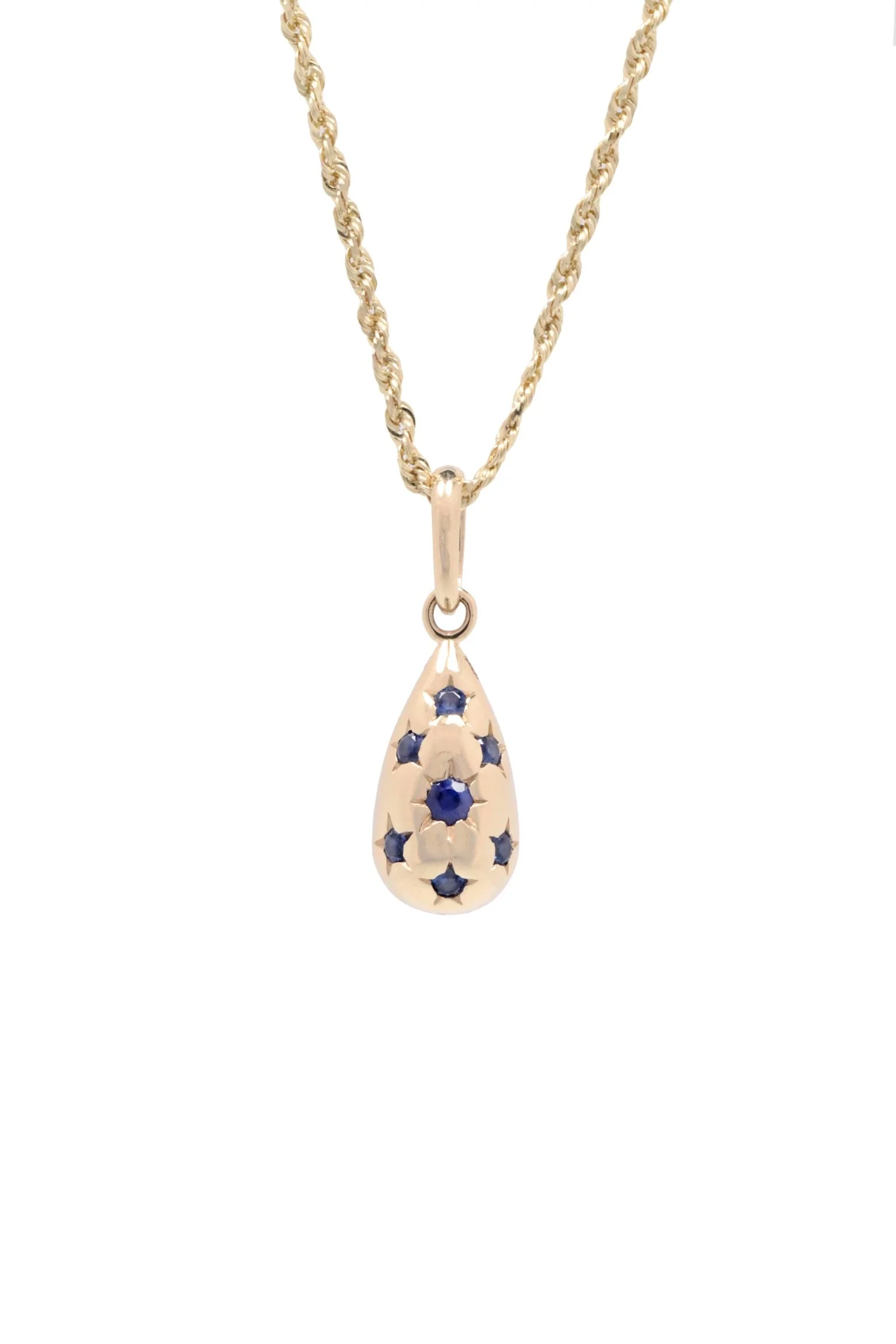 The Teardrop Charm: Blue Sapphire
