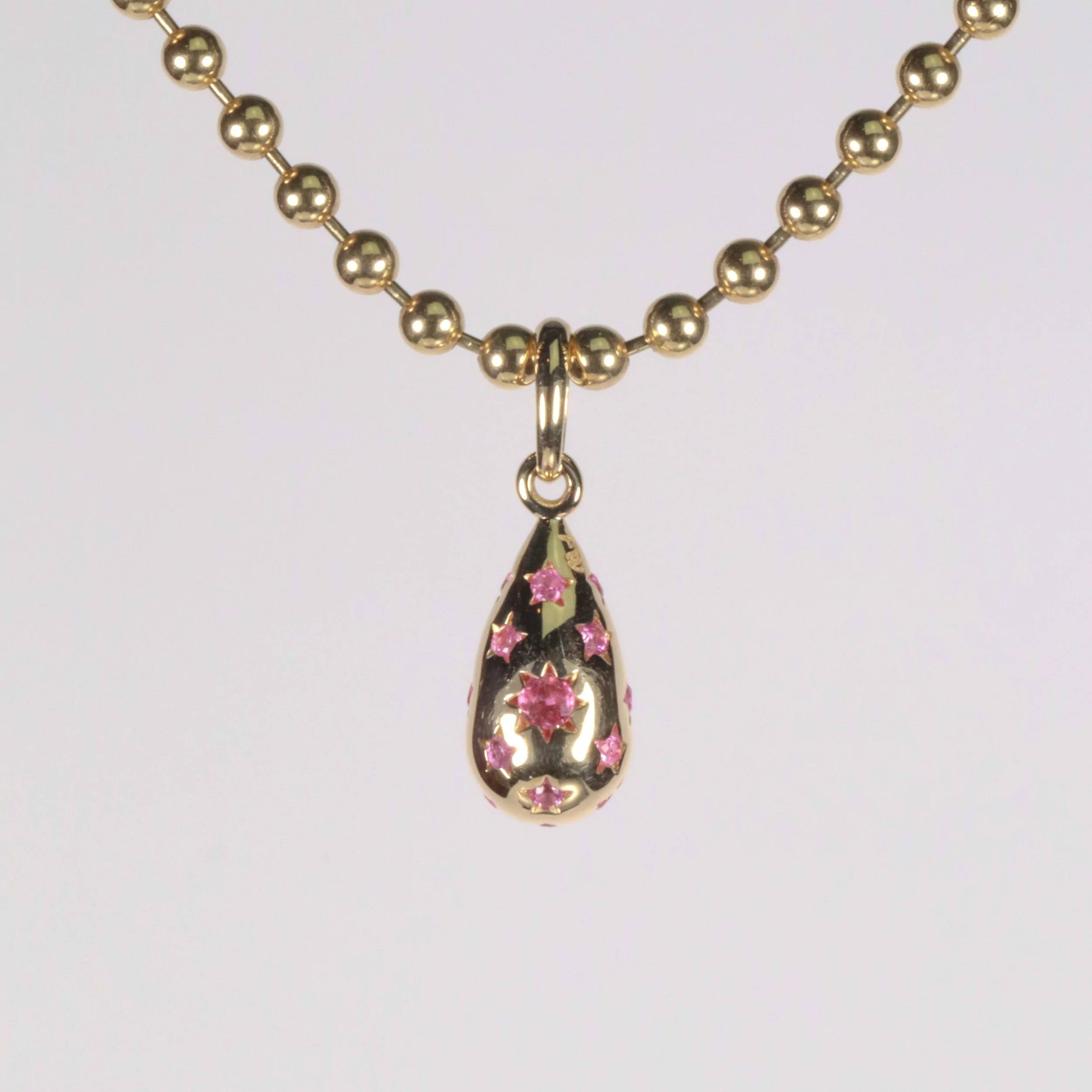 The Teardrop Charm: Pink Sapphire