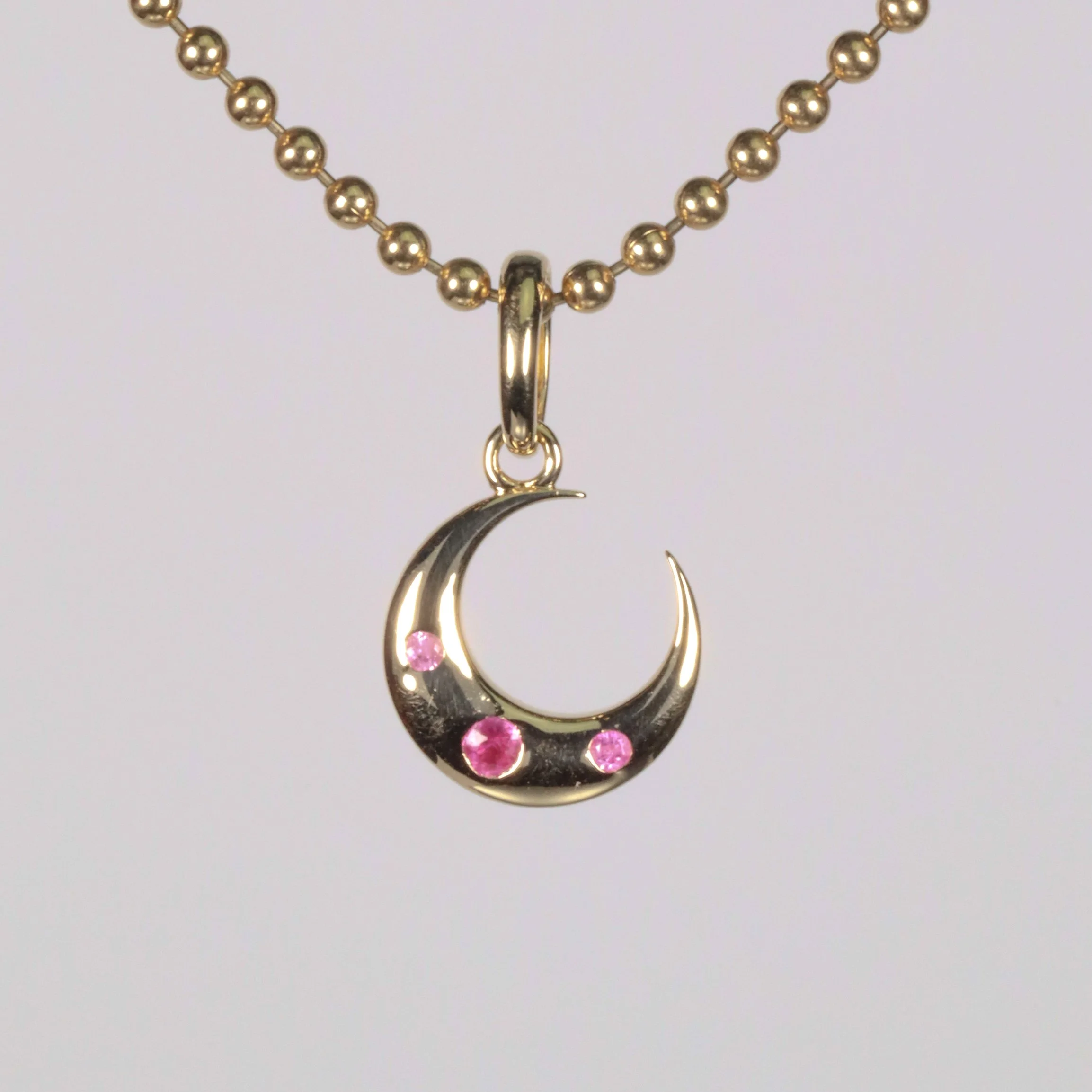 The Crescent Charm: Pink Tourmaline
