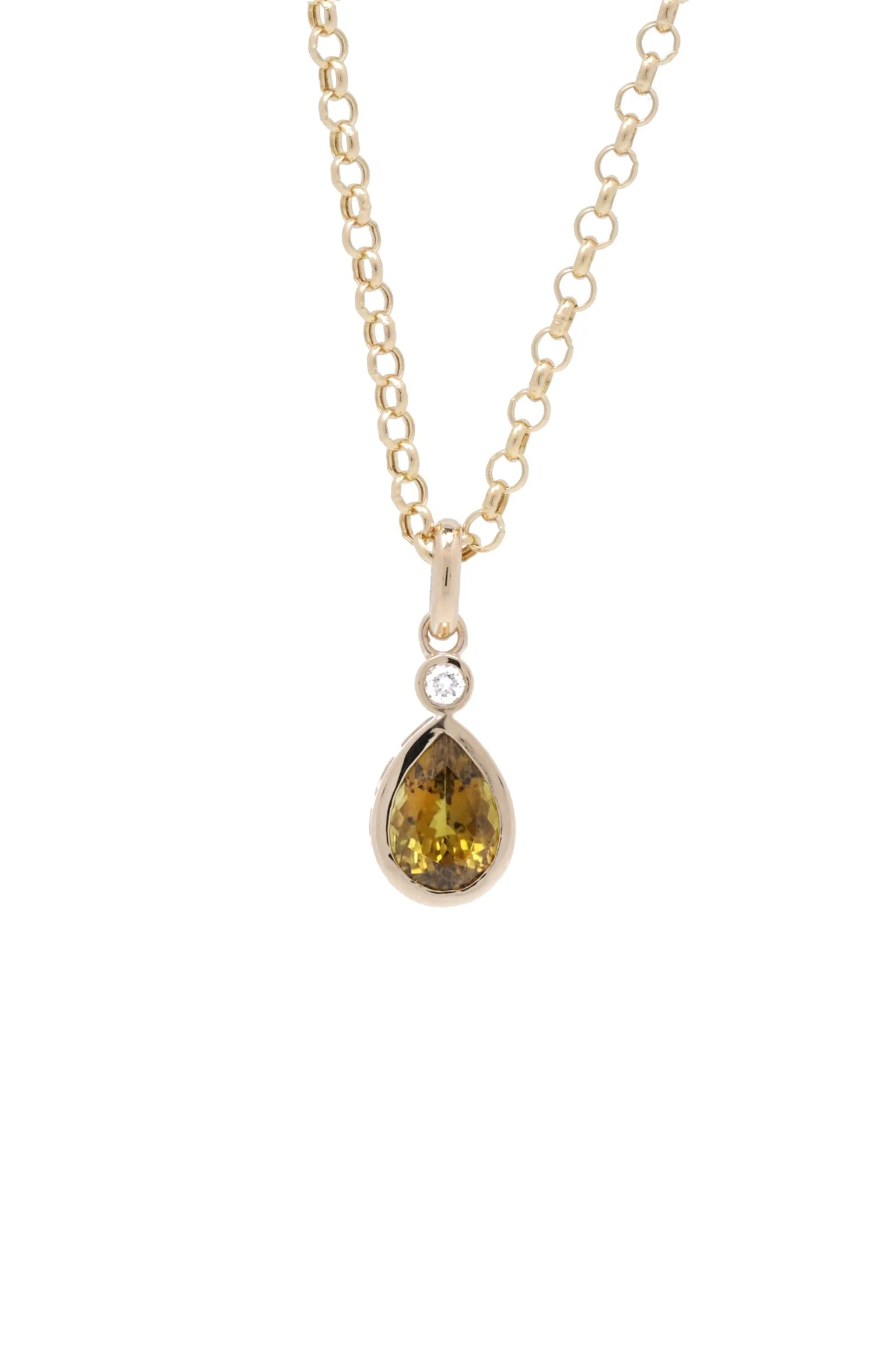 The Petal Charm: 2.43ct Yellow Green Tourmaline Pear