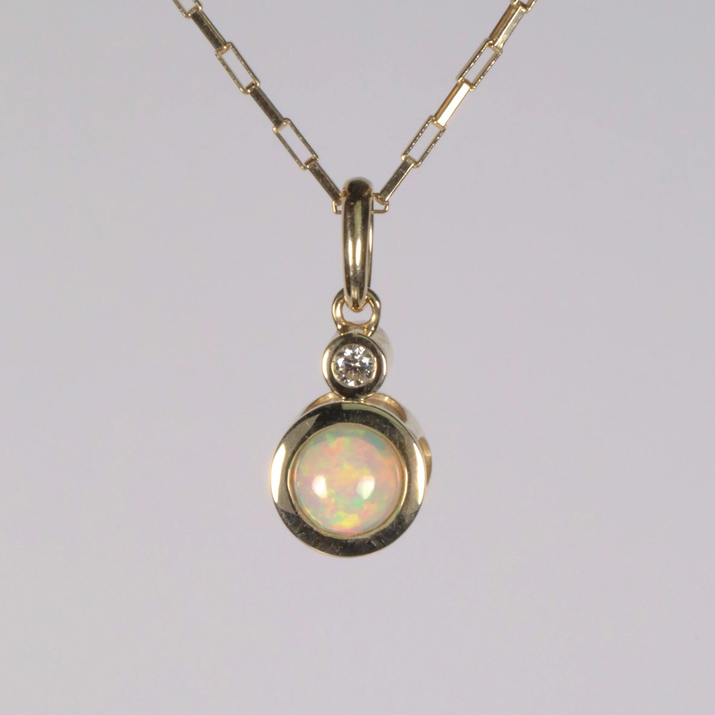 The Mini Petal Charm: Opal Cabochon