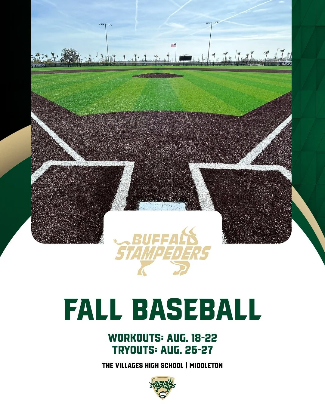Our Buffalo Stampeders high-school-aged squads are gearing up for fall ball with practice this week and tryouts next week! Stay tuned for a fall game schedule!