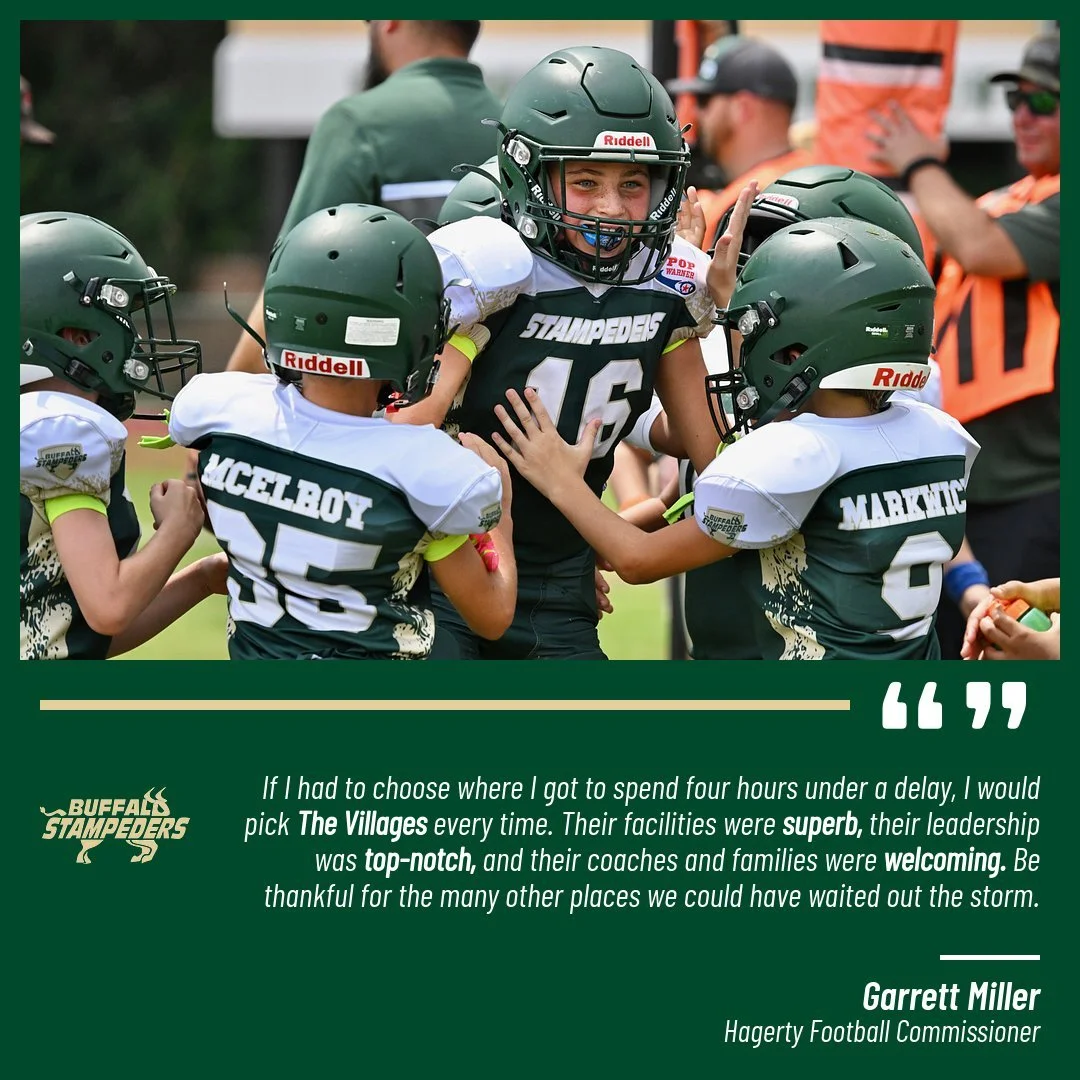 Some kind words by our visitors from Hagerty for yesterday’s Pop Warner games. Thank you to all of the volunteers, coaches, players and support staff in helping us uphold our core value of hospitality!