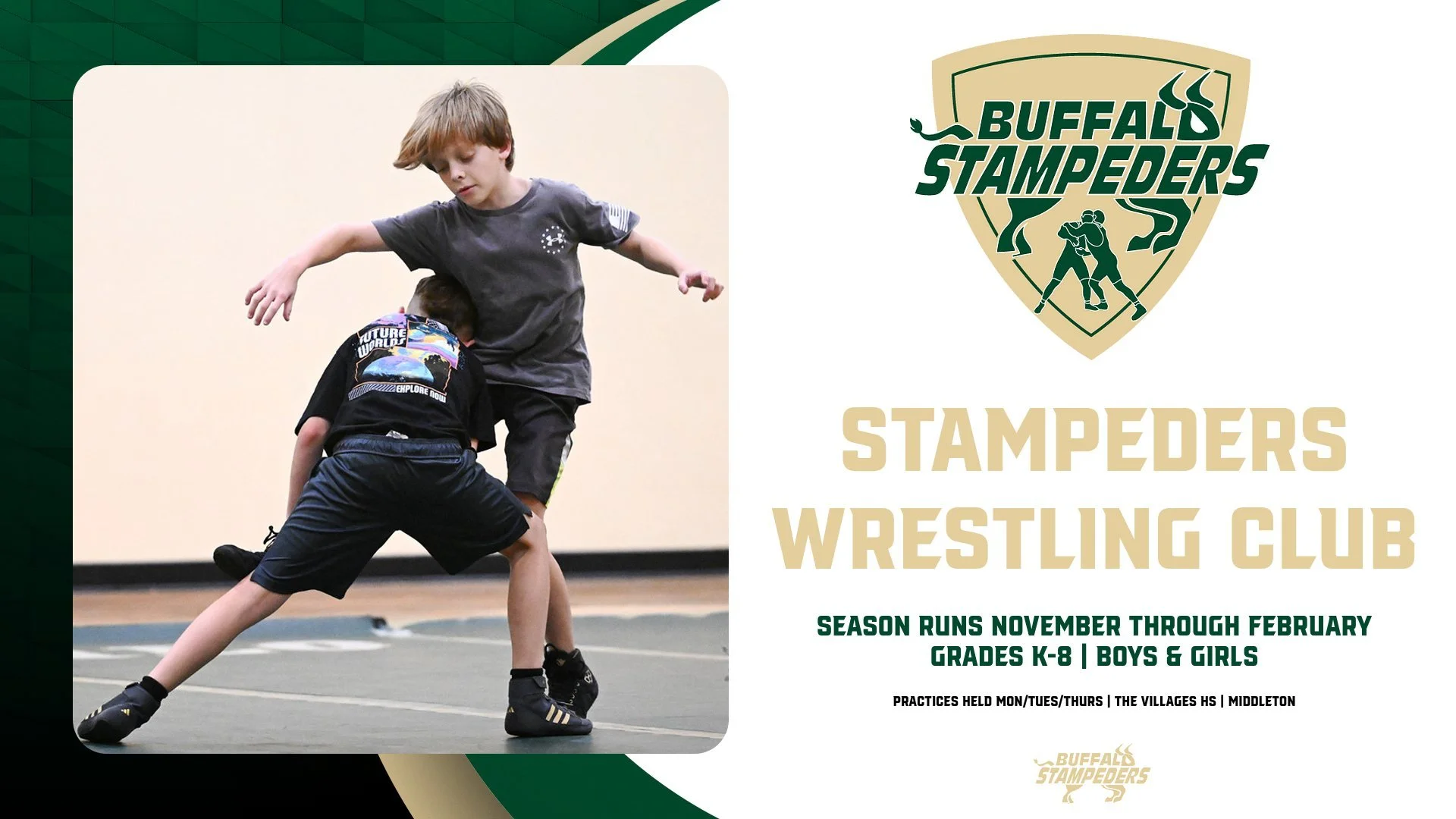 There's still time to register before the start of the 2025-26 Buffalo Stampeders Wrestling Club season on Nov. 3! Visit the WRESTLING page on our website for more information today!