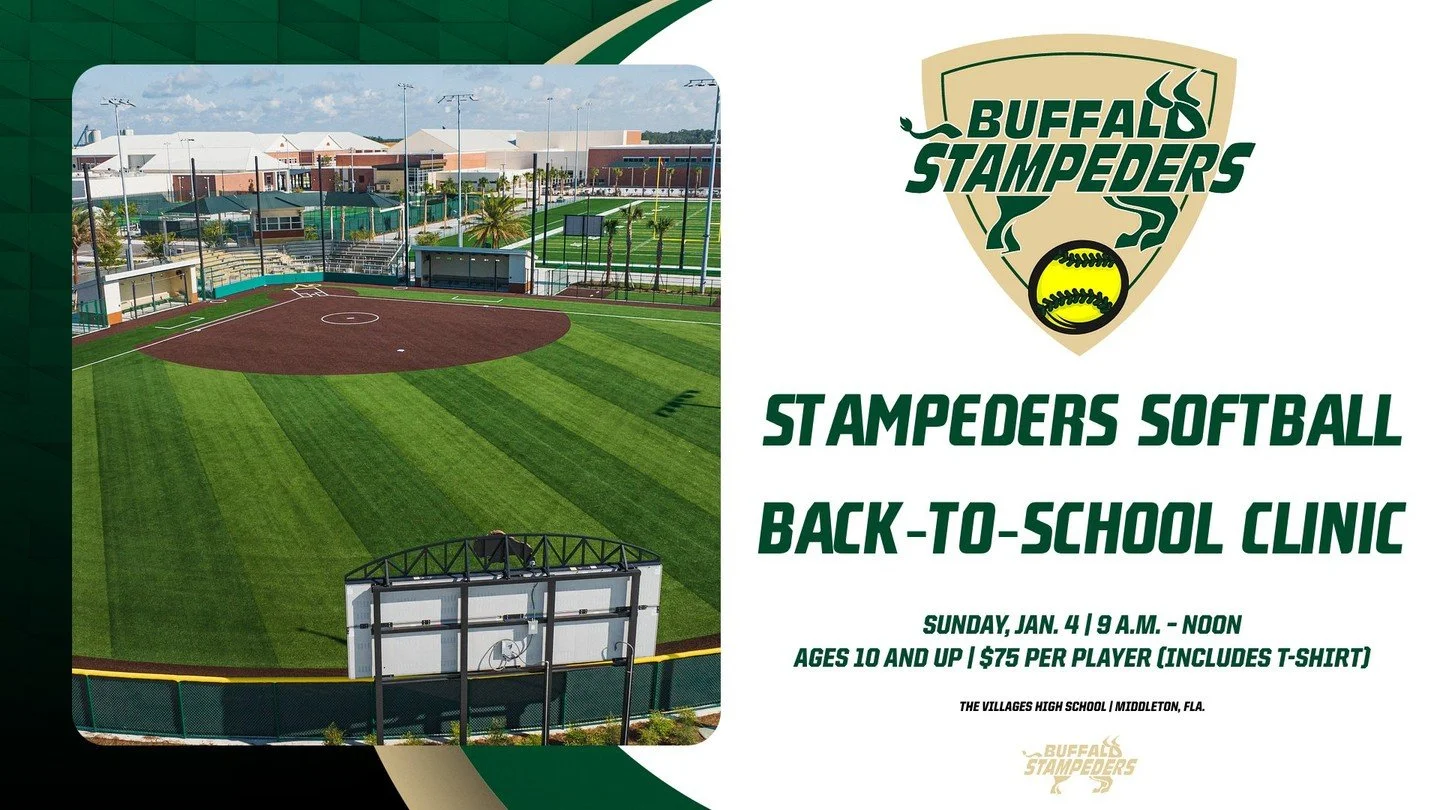 It's time to look ahead to the new year on the softball diamond! Our Buffalo Stampeders softball program is proud to host a Back-to-School Clinic on Jan. 4 at The Villages HS in Middleton. This one-day, three-hour event will feature on-field instruct