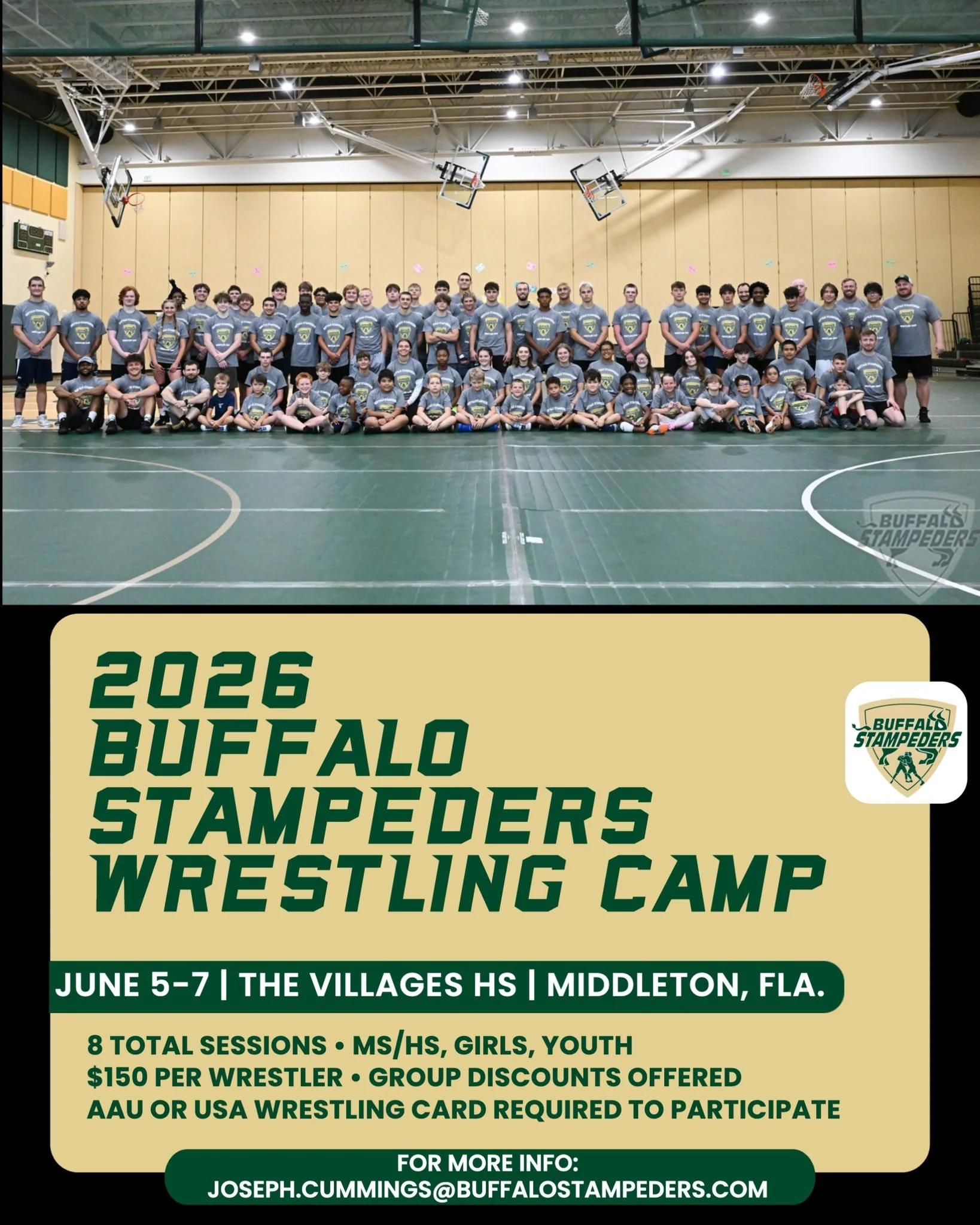 We're not (April) fooling around here... you simply won't find a youth wrestling camp with a better group of clinicians than this! Give your grappler the best on-the-mat instruction around this June with our eight-session summer camp. For more inform